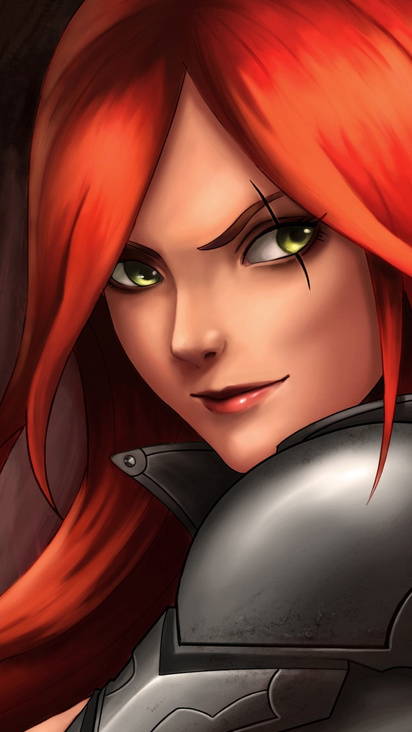 X Katarina League Of Legends Red Hair Warrior Girl X