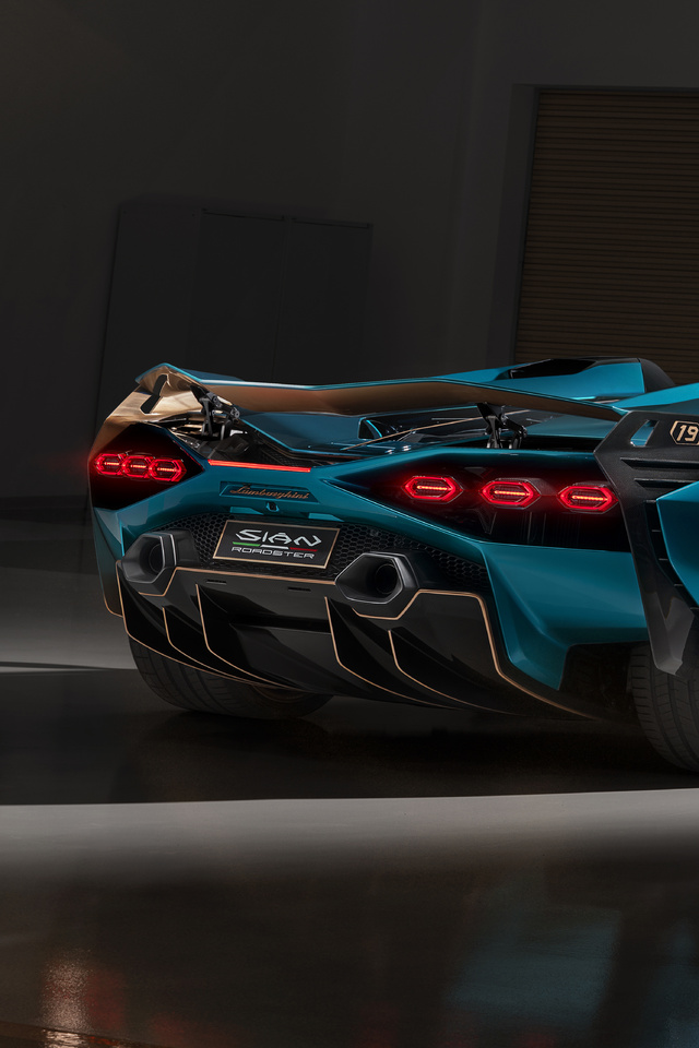640x960 2020 Lamborghini Sian Roadster Rear View iPhone 4, iPhone 4S HD
