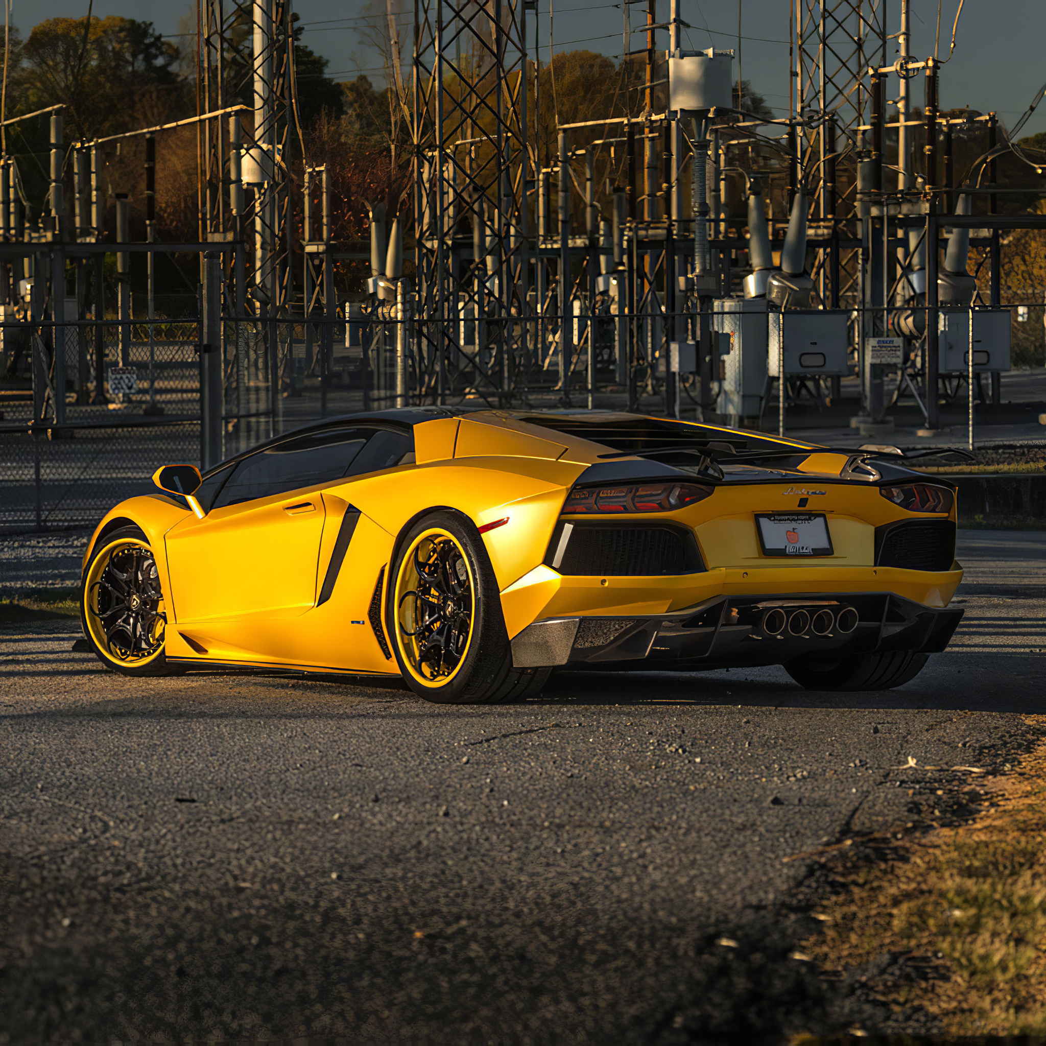 2048x2048 2020 Orange Lamborghini Aventador Sv Rear View Ipad Air ,HD ...