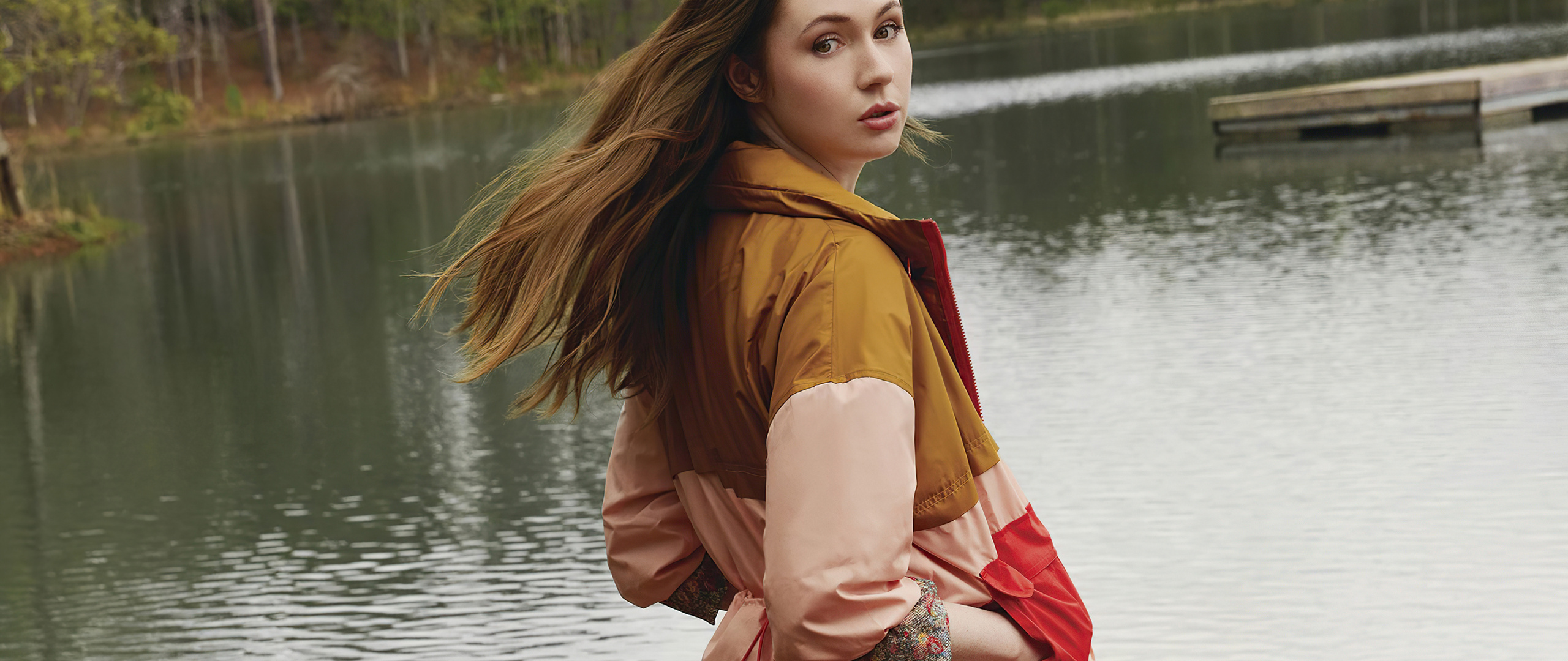 2560x1080 2022 Karen Gillan Womens Health Photoshoot 4k 2560x1080