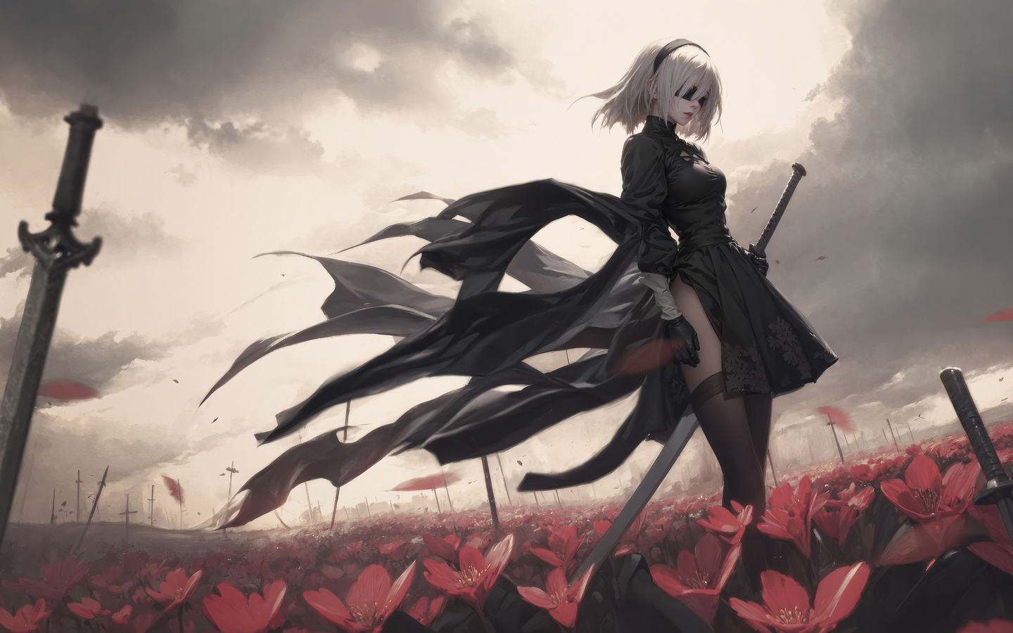 1440x900 2b Nier Automata 4k Artwork Wallpaper,1440x900 Resolution HD ...