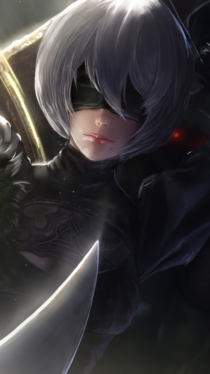 720x1280 2B Nier Automata 5k Artwork Moto G,X Xperia Z1,Z3 Compact ...