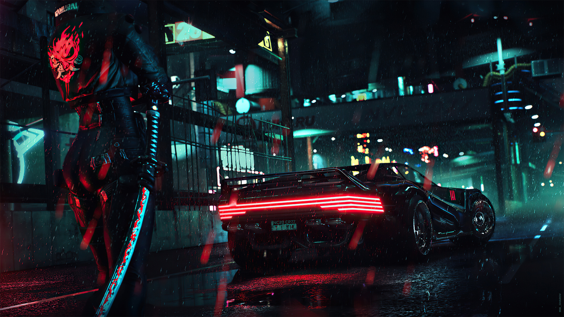 Download wallpaper 1920x1080 game art, cyberpunk 207, video game, man with  gun, full hd, hdtv, fhd, 1080p wallpaper, 1920x1080 hd background, 26005