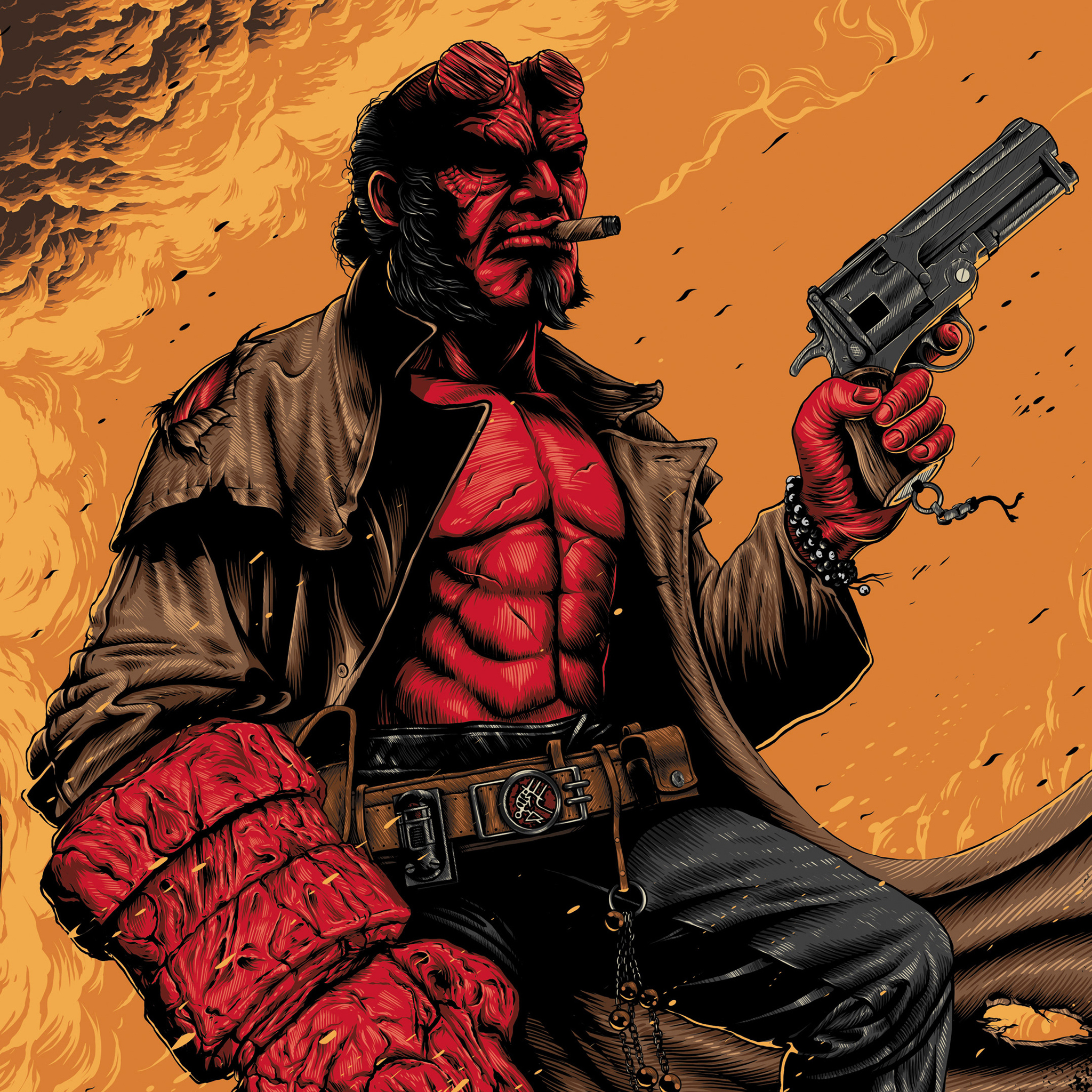 4k Hellboy Artwork In 2048x2048 Resolution. 