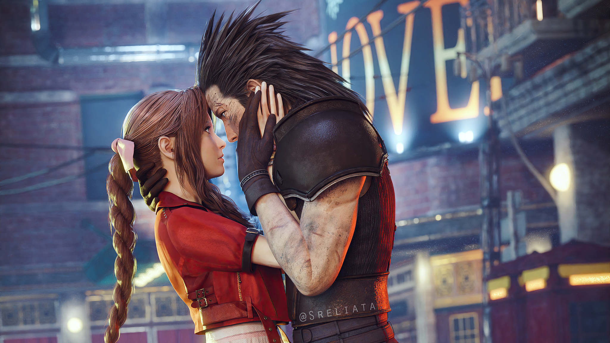 2048x1152 Aerith Gainsborough And Cloud Strife Final Fantasy 7 Remake 4k 2048x1152 Resolution Hd 4k Wallpapers Images Backgrounds Photos And Pictures