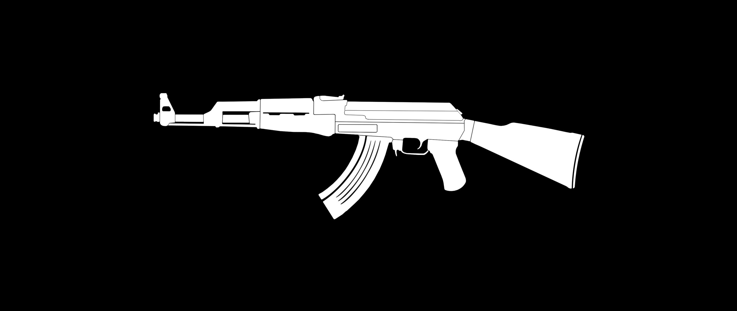 AK47 Gun Weapon Minimalism In 2560x1080 Resolution. ak47-gun-weapon-minimal...