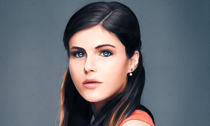 800x480 Alexandra Daddario Artwork 800x480 Resolution HD 4k Wallpapers ...