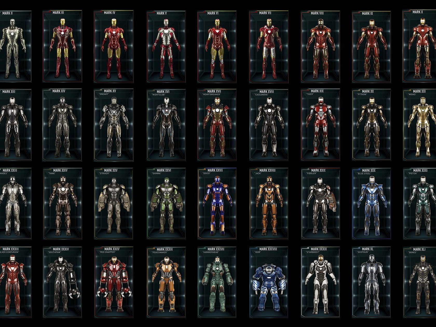 1680x1260 All Iron Man Suits 1680x1260 Resolution HD 4k Wallpapers ...