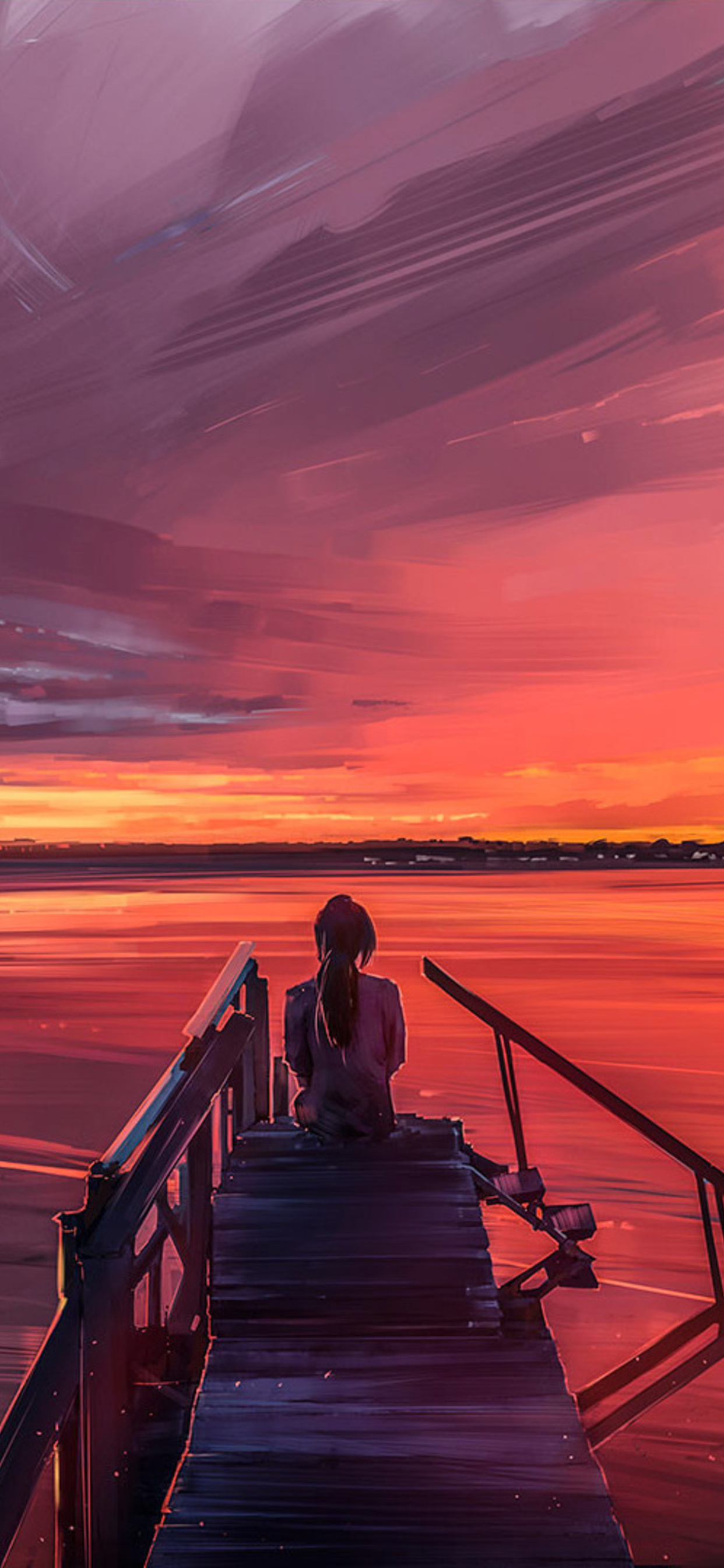 1242x2688 Alone Girl Sitting On Pier Side Iphone XS MAX HD 4k Wallpapers,  Images, Backgrounds, Photos and Pictures