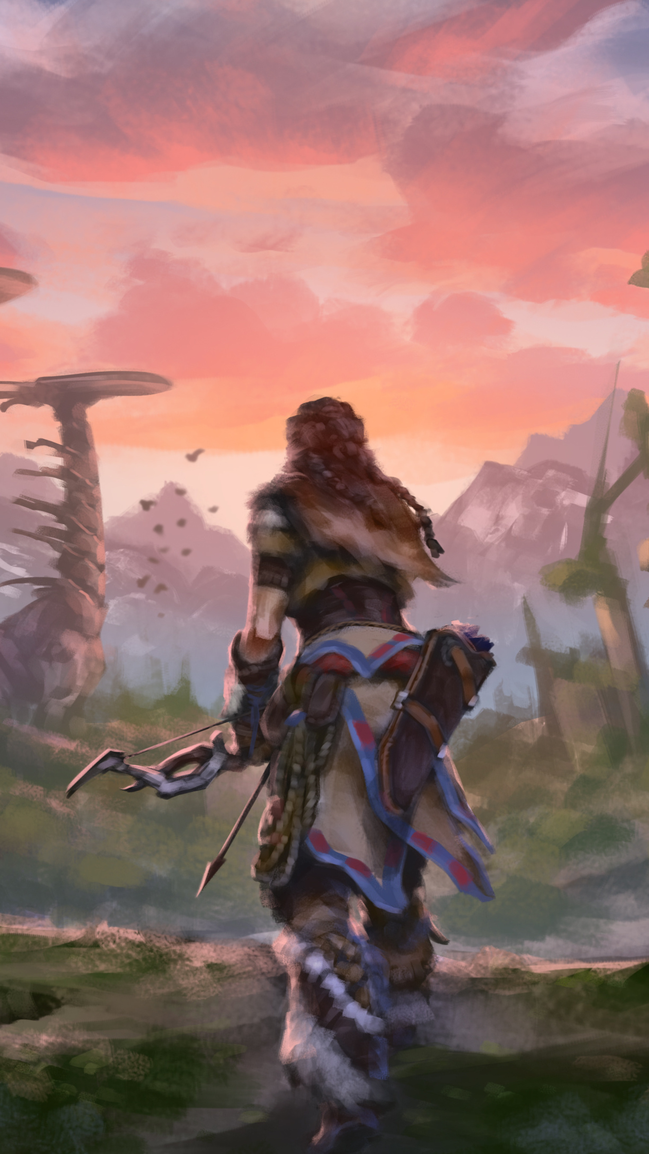 2160x3840 Aloy Horizon Zero Dawn Artwork 4k Sony Xperia X,XZ,Z5 Premium ...