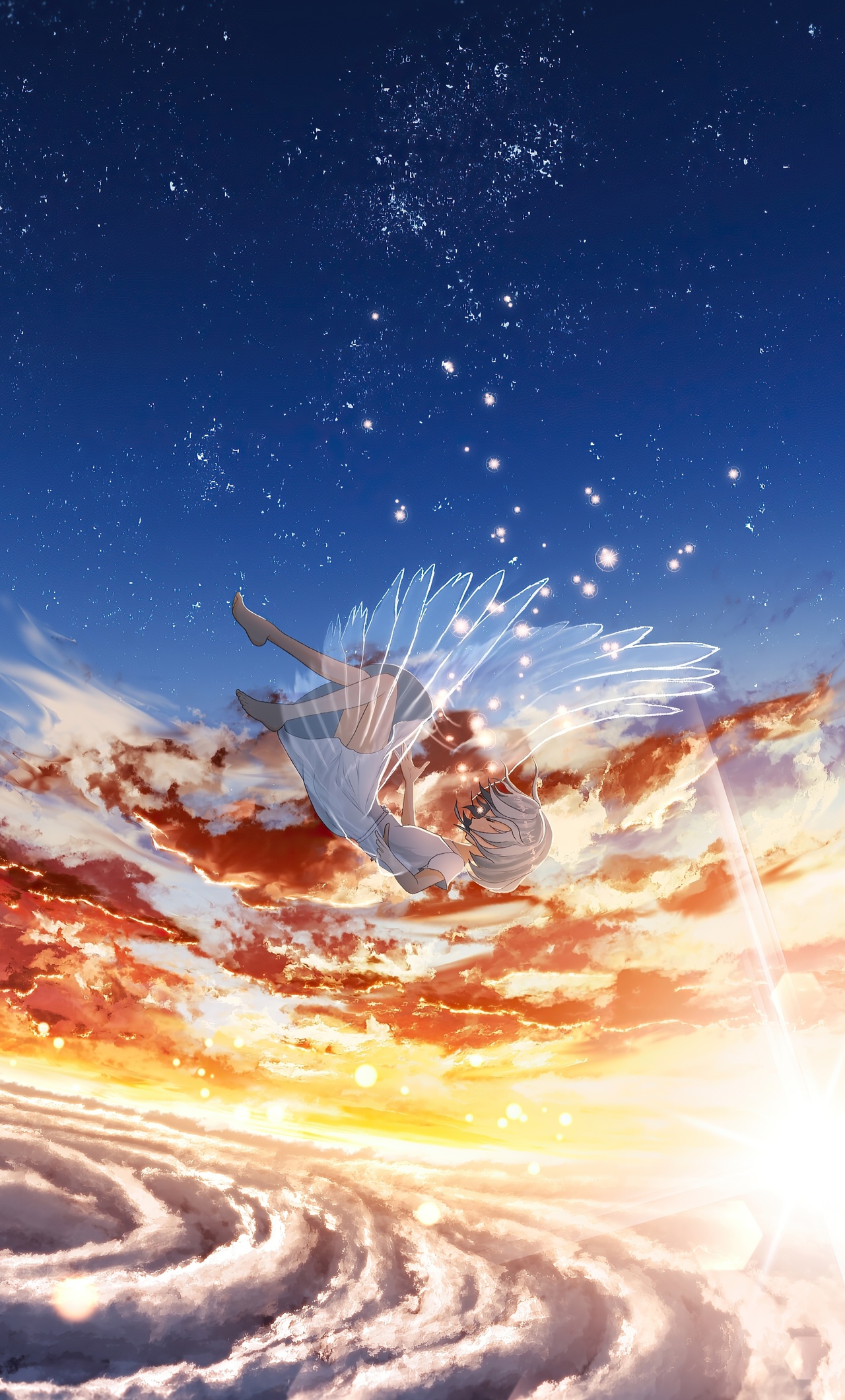 1280x2120 Angel Falling From Sky 8k iPhone 6+ HD 4k Wallpapers, Images