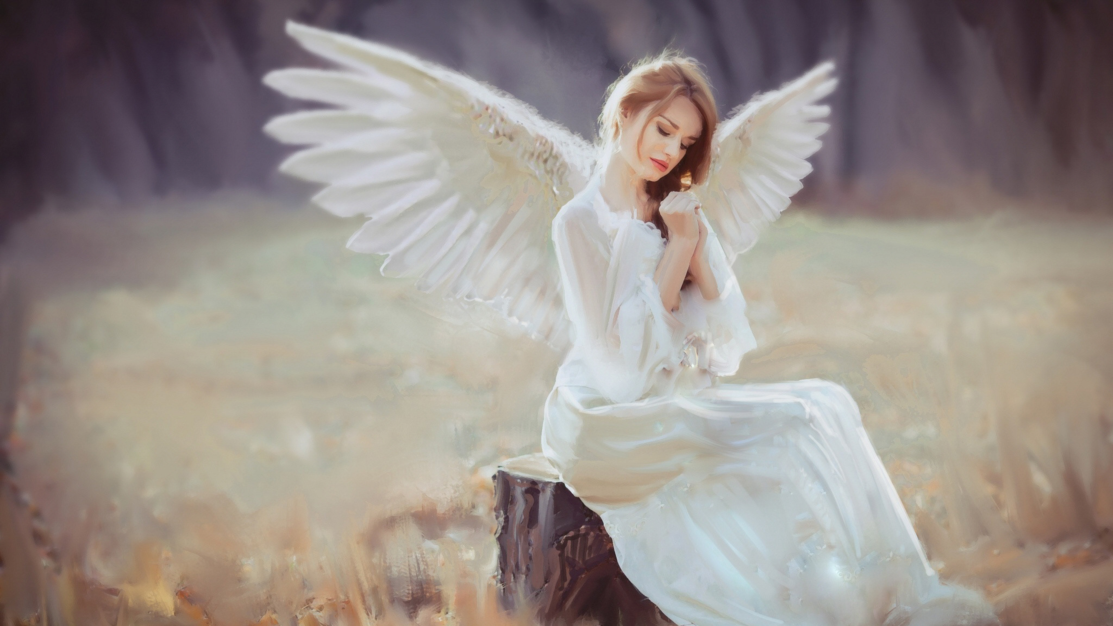 3840x2160 Angel With Wings 4k Hd 4k Wallpapersimagesbackgroundsphotos And Pictures