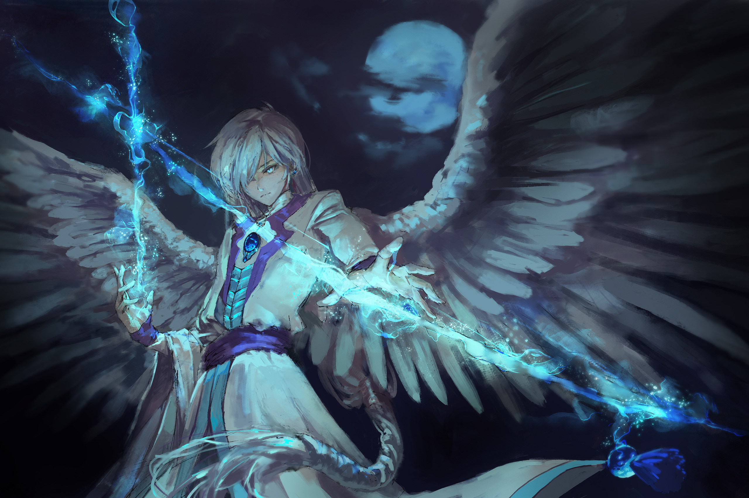 2560x1700 Anime Angel Boy With Magical Arrow Chromebook Pixel Hd