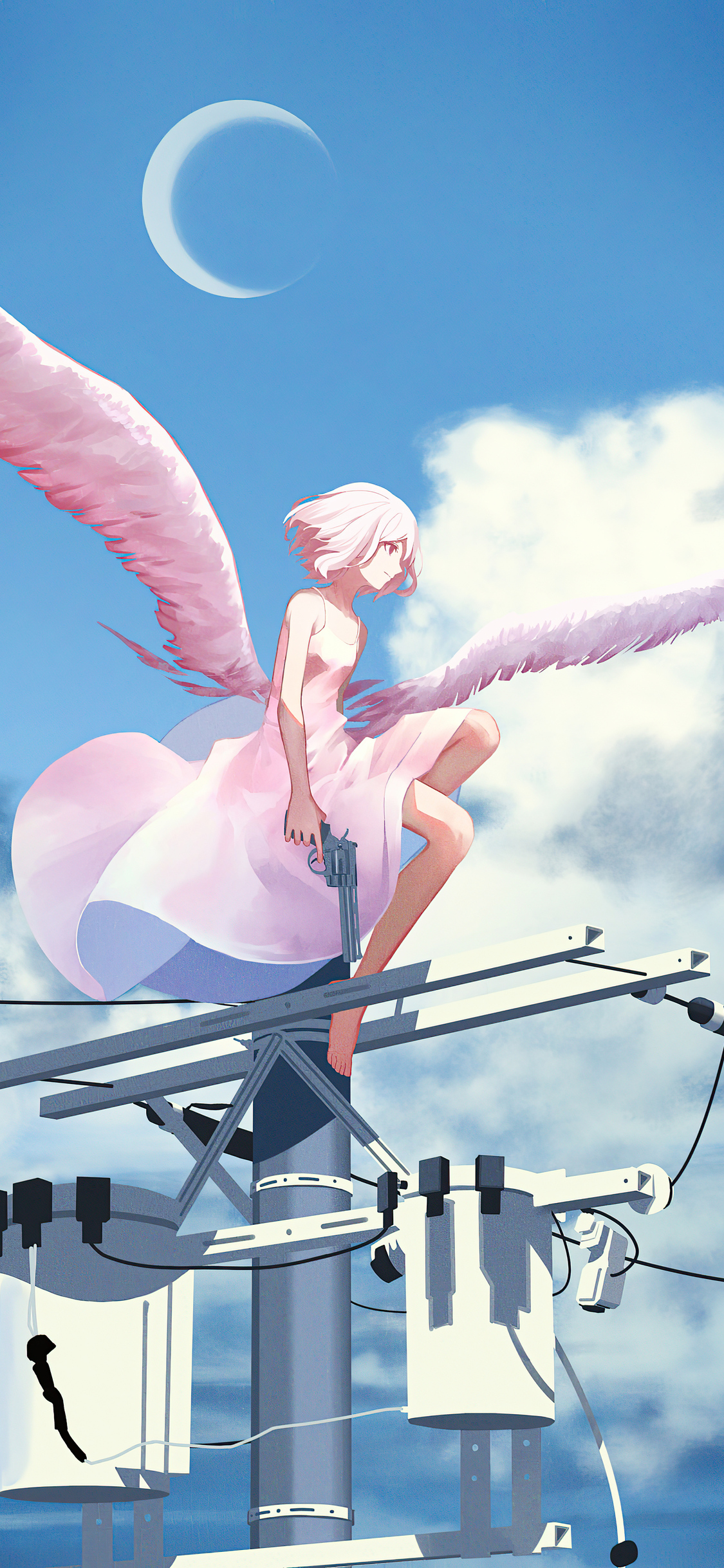 1125x2436 Anime Angel Gun With Gun 4k Iphone XS,Iphone 10,Iphone X HD 4k  Wallpapers, Images, Backgrounds, Photos and Pictures