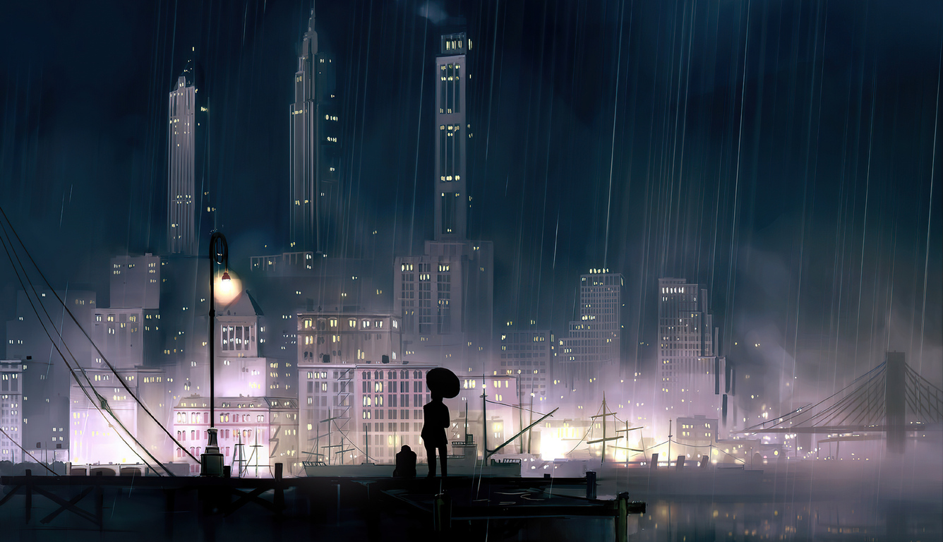 1336x768 Anime Background City Night 4k Laptop HD HD 4k Wallpapers, Images,  Backgrounds, Photos and Pictures