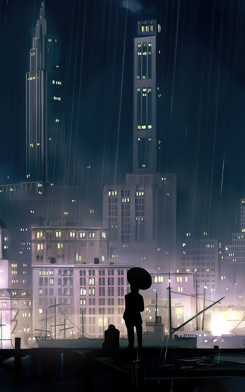 800x1280 Anime Background City Night 4k Nexus 7,Samsung Galaxy Tab 10,Note  Android Tablets HD 4k Wallpapers, Images, Backgrounds, Photos and Pictures