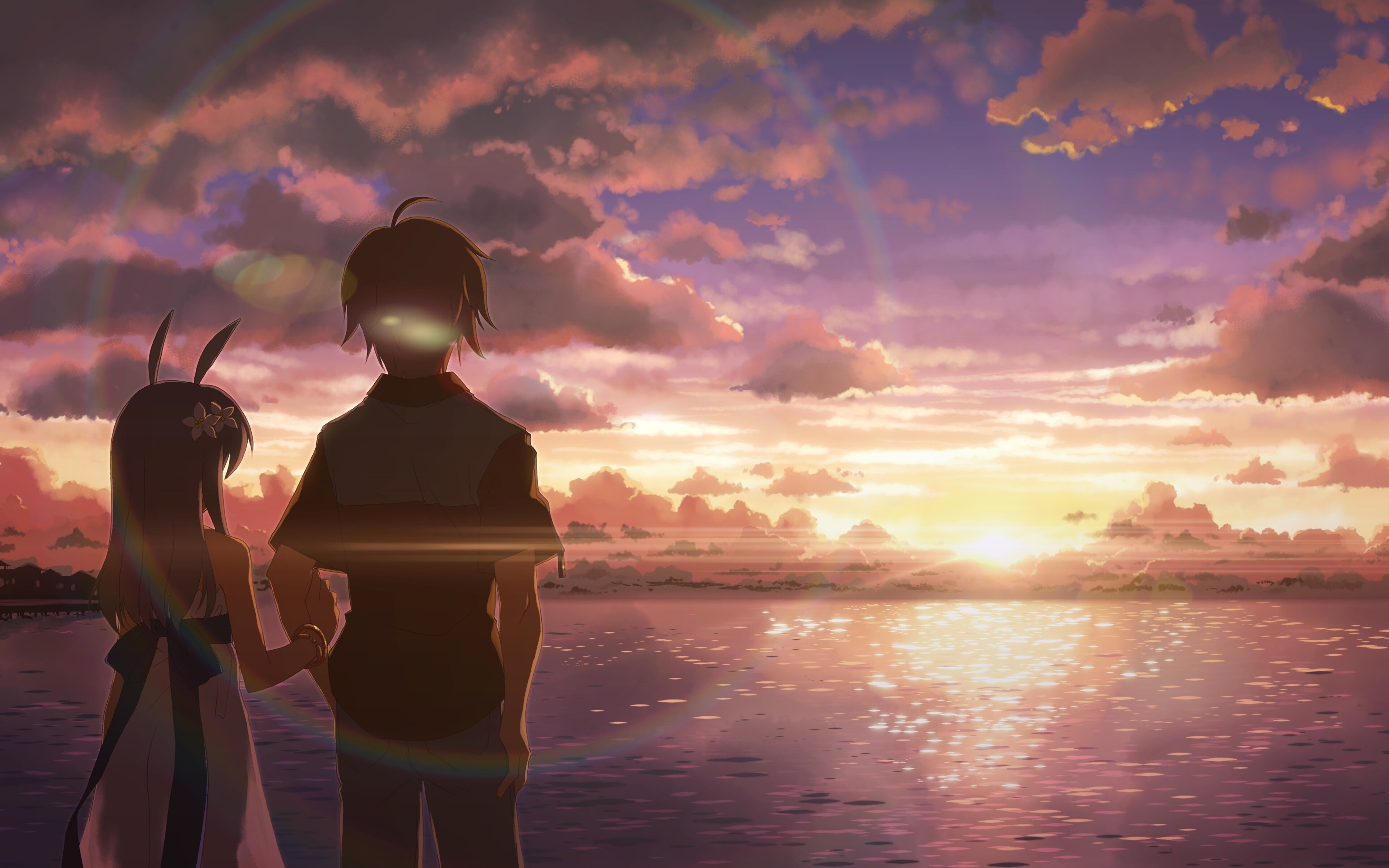 3840x2400 Anime Boy And Girl Alone 4k Hd 4k Wallpapers Images