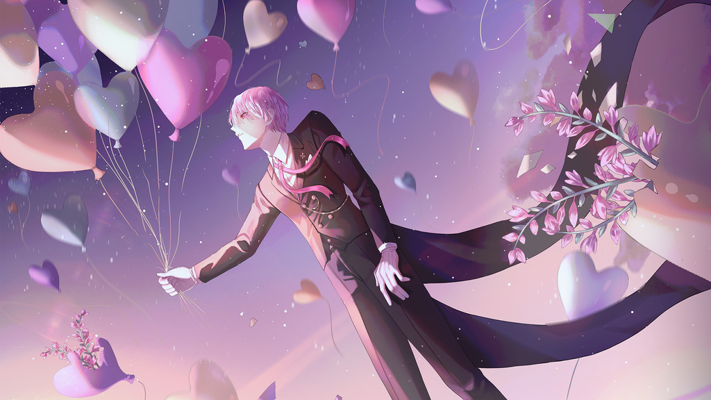 1024x576 Anime Boy Balloons 4k 1024x576 Resolution HD 4k Wallpapers ...