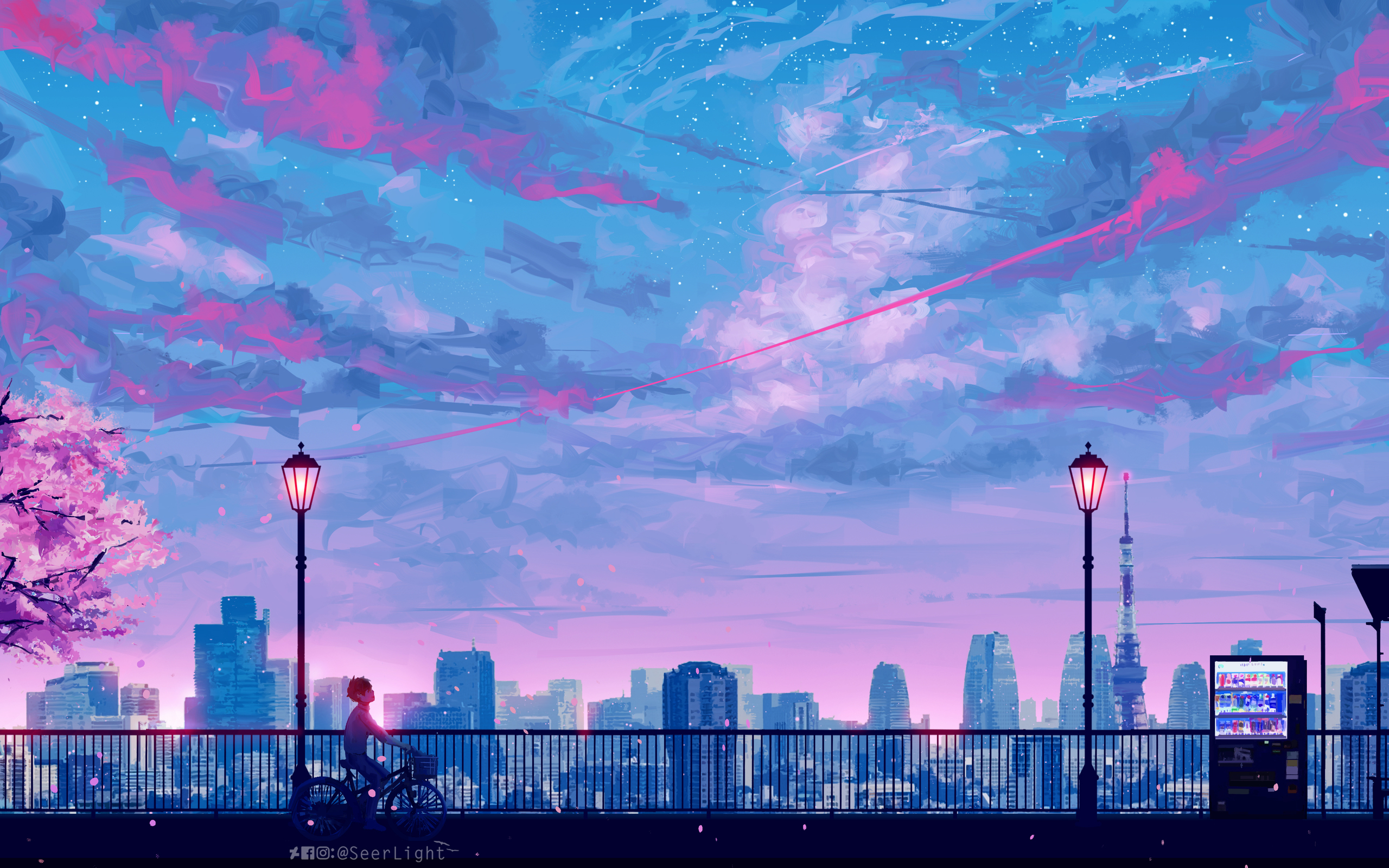 2560x1600 Anime Cityscape Landscape Scenery 5k Wallpaper,2560x1600