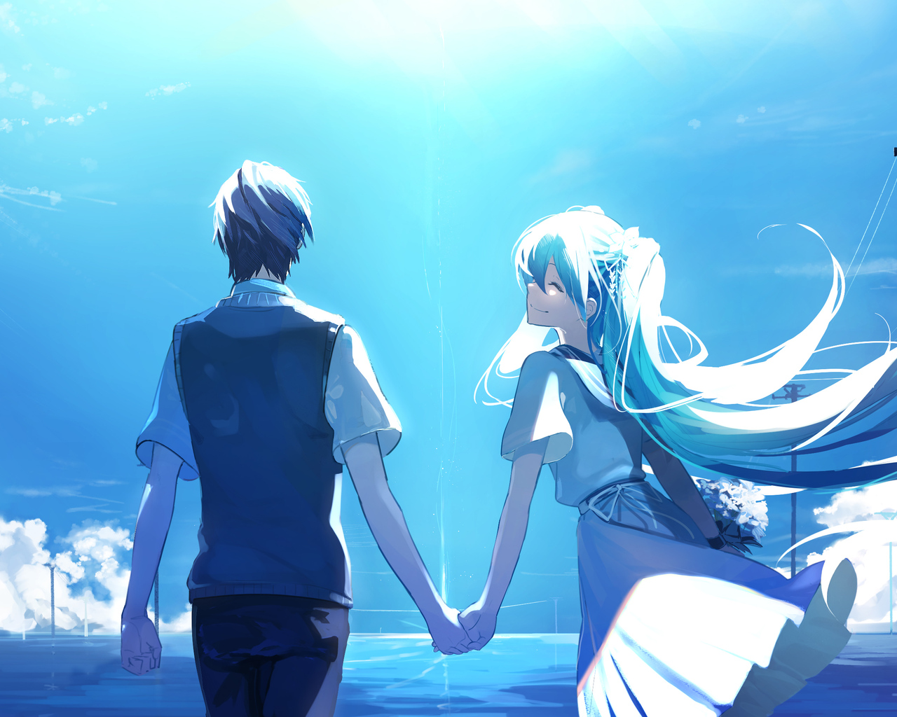 1280x1024 Anime Couple Holding Hands Hatsune Miku 1280x1024 Resolution HD  4k Wallpapers, Images, Backgrounds, Photos and Pictures
