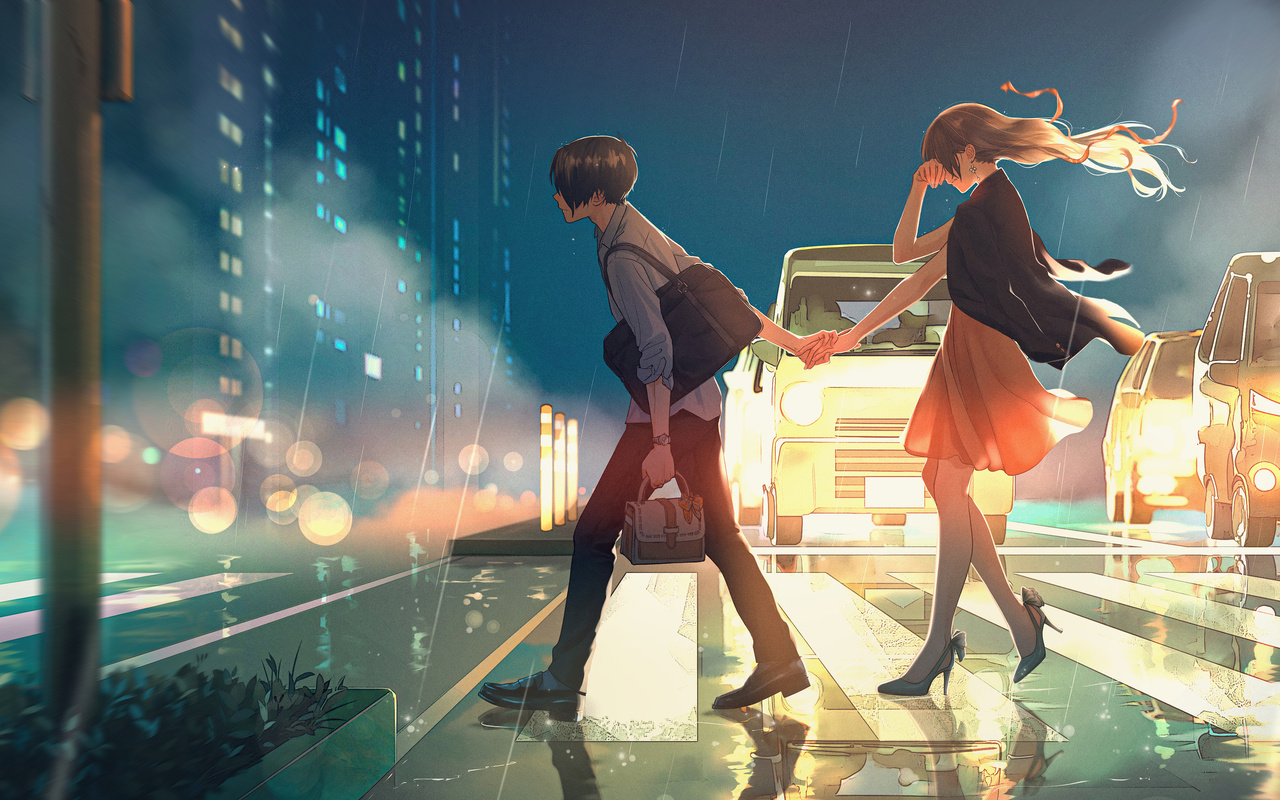 1280x800 Anime Couple Passing Road 720P ,HD 4k Wallpapers,Images ...