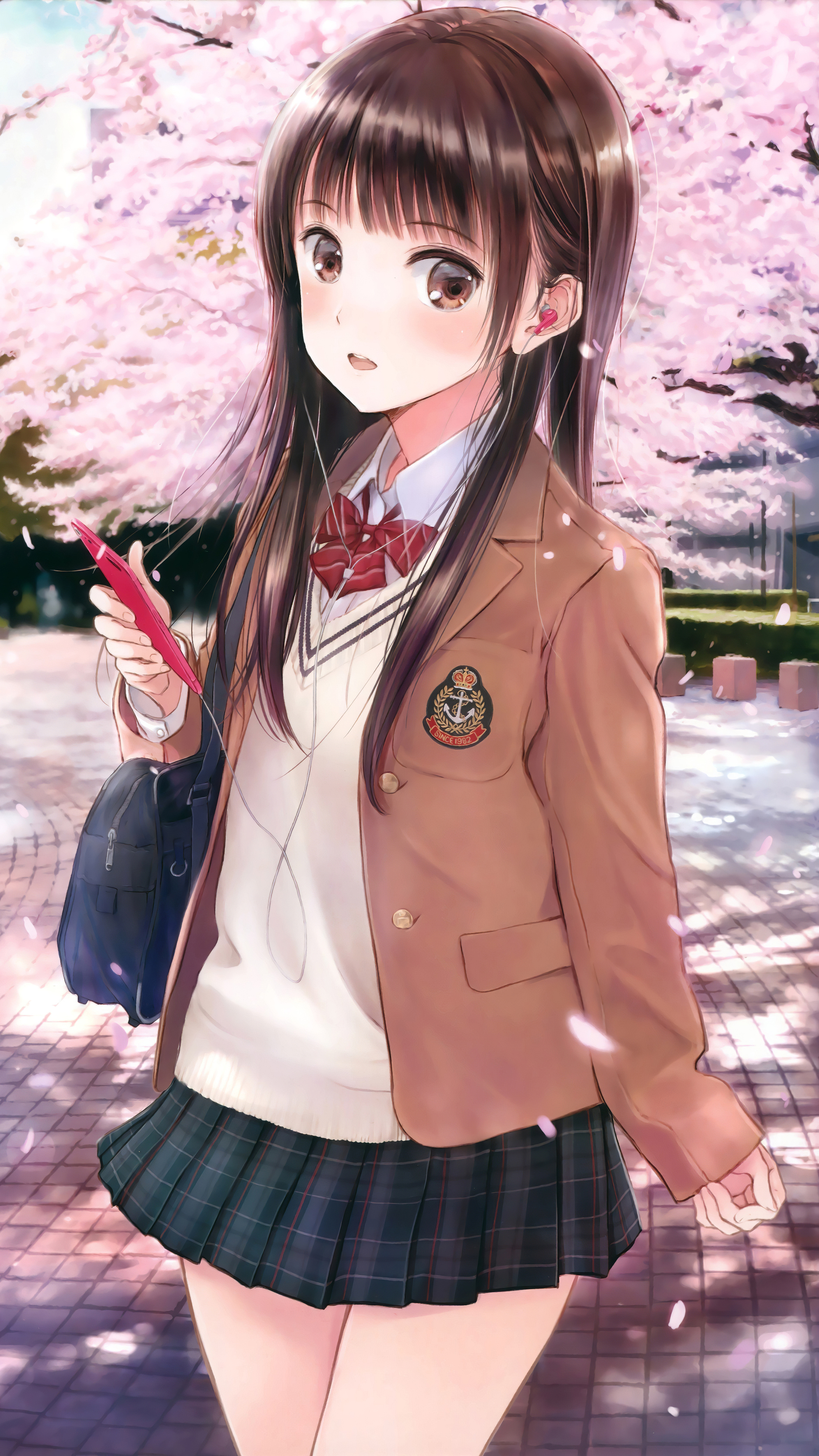 2160x3840 Anime Cute School Girl Sony Xperia X,XZ,Z5 Premium HD 4k