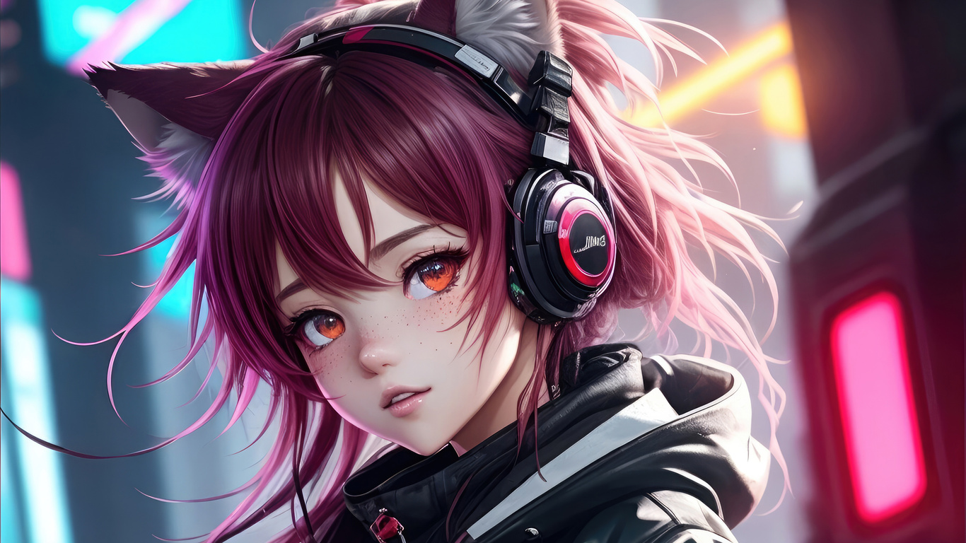 Girl Wearing Headphones Cyberpunk Wallpapers - Girl Wallpapers