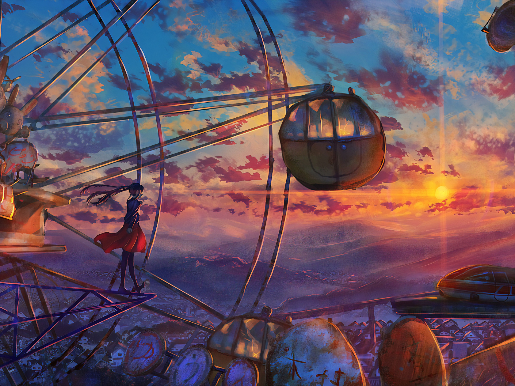 1680x1260 Anime Ferris Wheel Painting 1680x1260 Resolution HD 4k ...