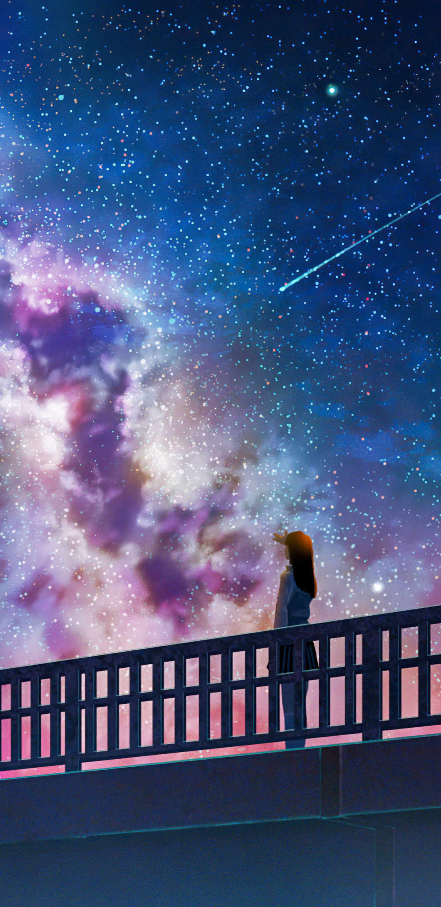 1440x2960 Anime Girl Alone At Bridge Watching The Galaxy Full Of Stars 4k Samsung  Galaxy Note 9,8, S9,S8,S8+ QHD HD 4k Wallpapers, Images, Backgrounds,  Photos and Pictures