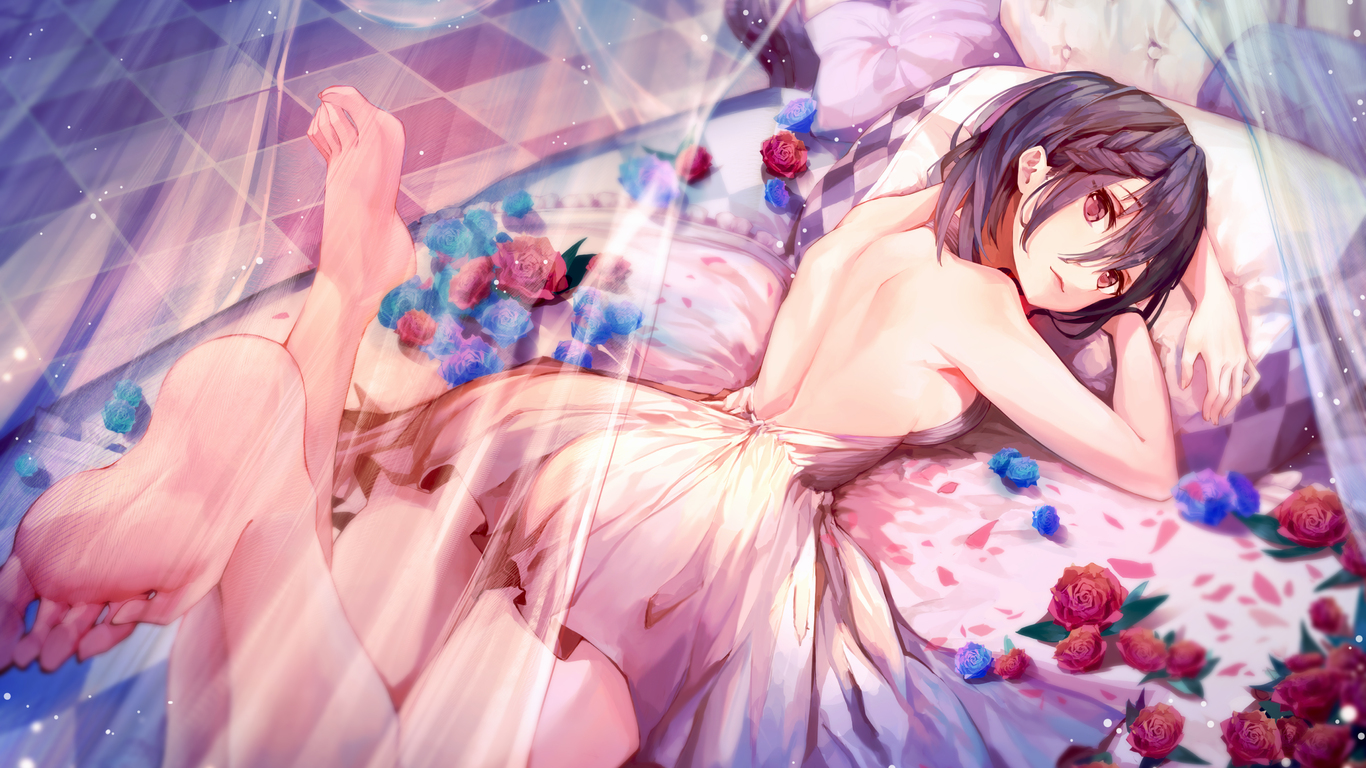 1366x768 Anime Girl Bed Lying Down 1366x768 Resolution HD 4k Wallpapers,  Images, Backgrounds, Photos and Pictures