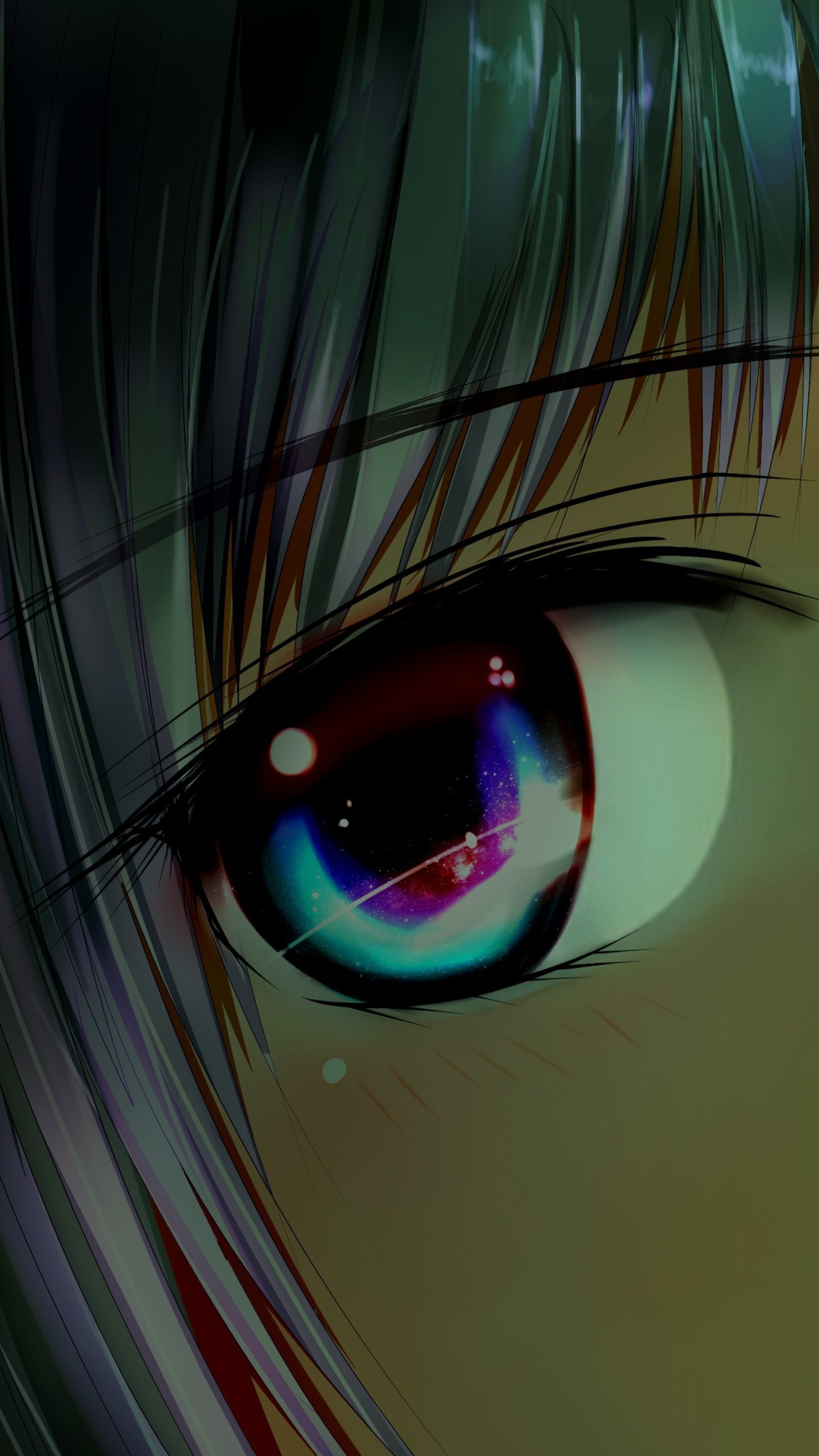 Anime Girl Big Galaxy Eyes In 2160x3840 Resolution. anime-girl-big-galaxy-e...