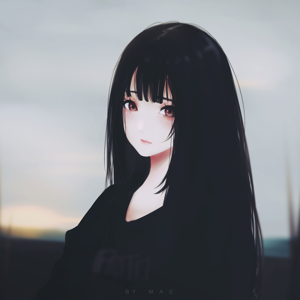 1024x1024 Anime Girl By Kyrie Meii 1024x1024 Resolution HD 4k ...