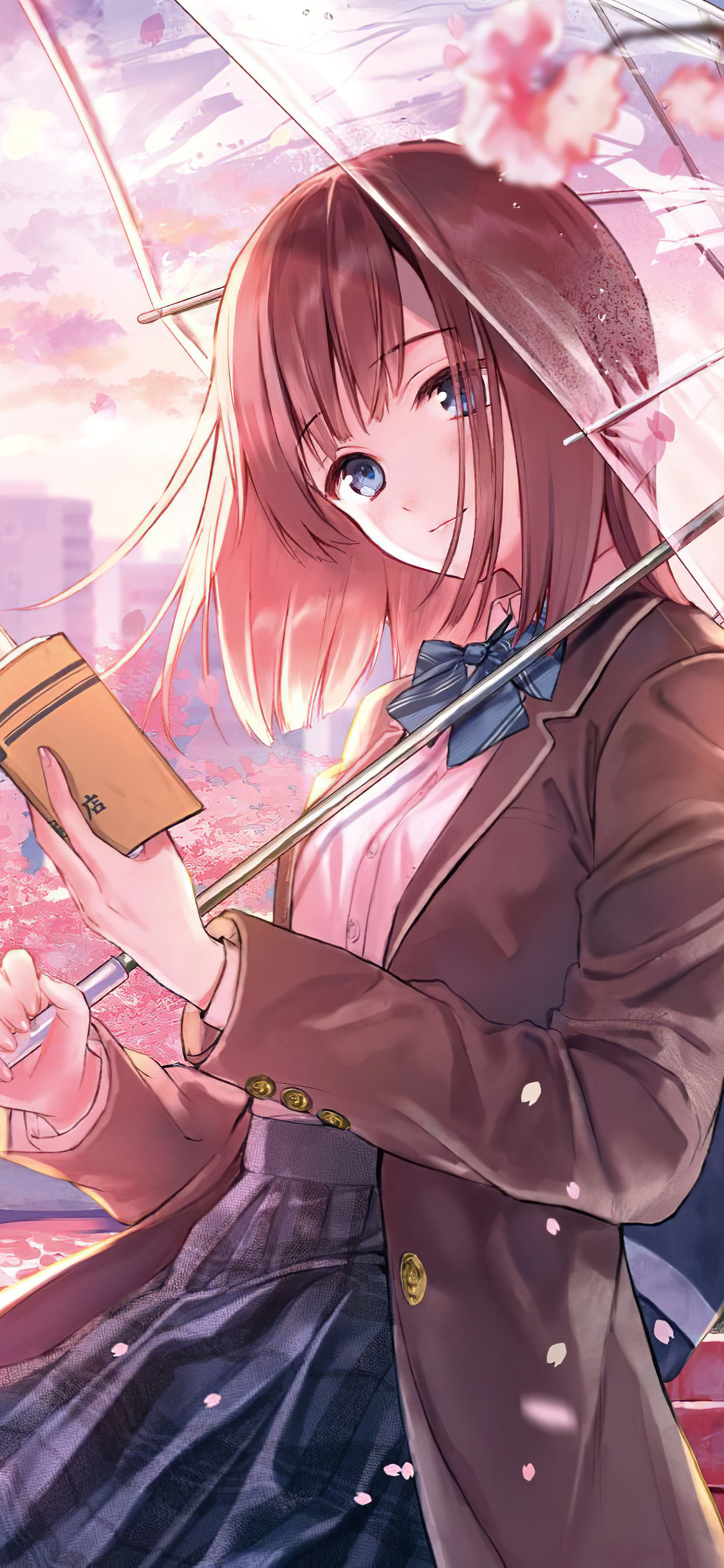 1125x2436 Anime Girl Cherry Blossom Season 5k Iphone XS,Iphone 10,Iphone X  HD 4k Wallpapers, Images, Backgrounds, Photos and Pictures