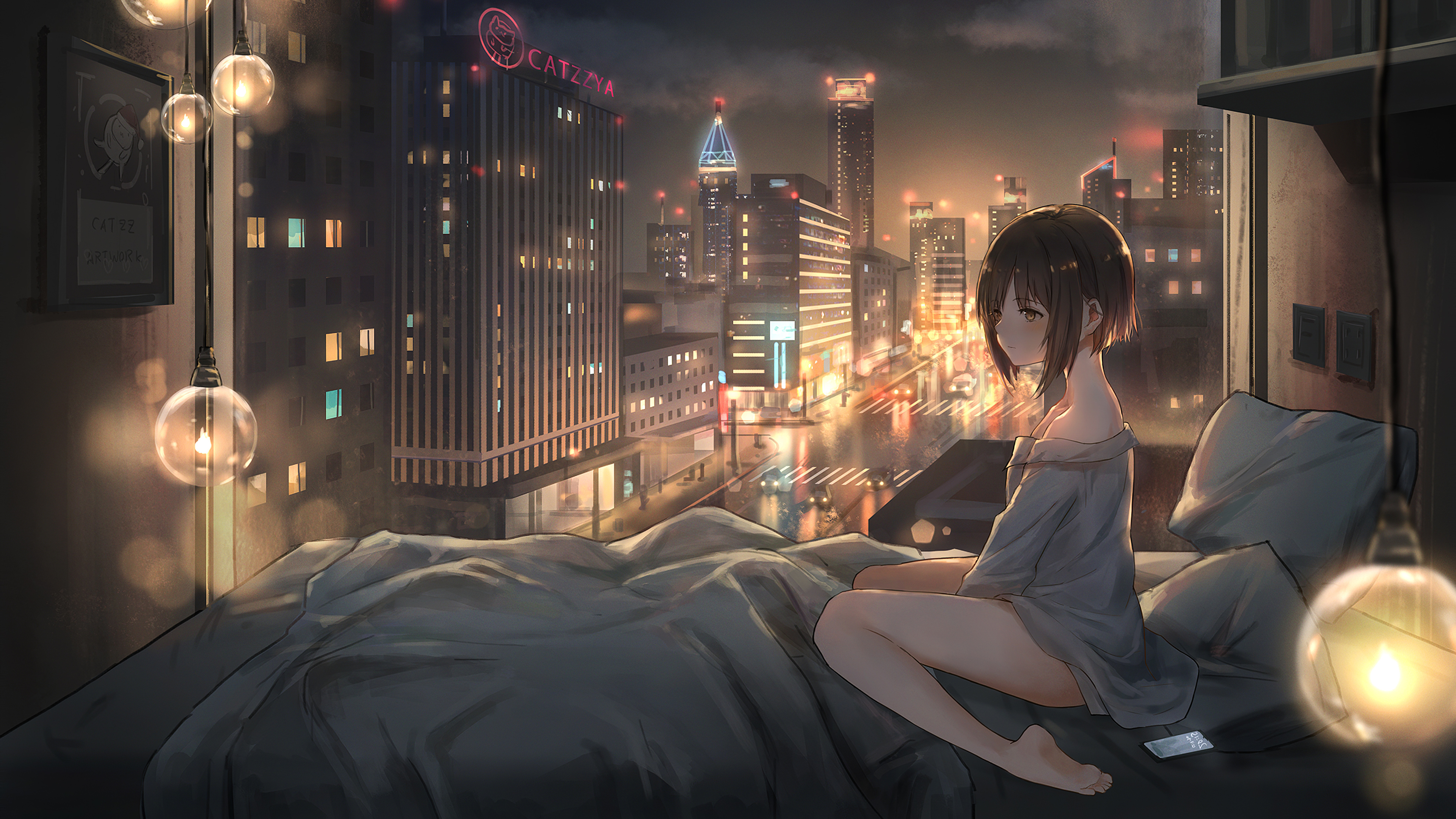 3840x2160 Anime Girl City Lights 4k 4k HD 4k Wallpapers, Images, Backgrounds,  Photos and Pictures