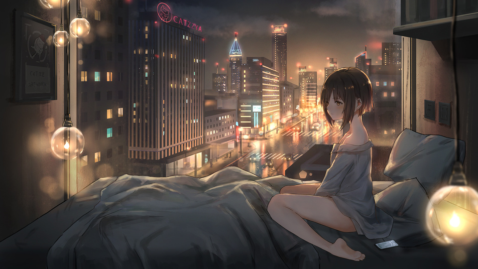 960x540 Anime Girl City Lights 4k 960x540 Resolution HD 4k Wallpapers ...