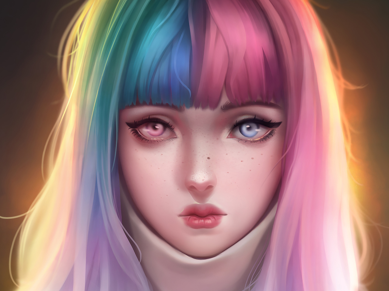 1280x960 Anime Girl Colorful Hairs 4k 1280x960 Resolution HD 4k ...