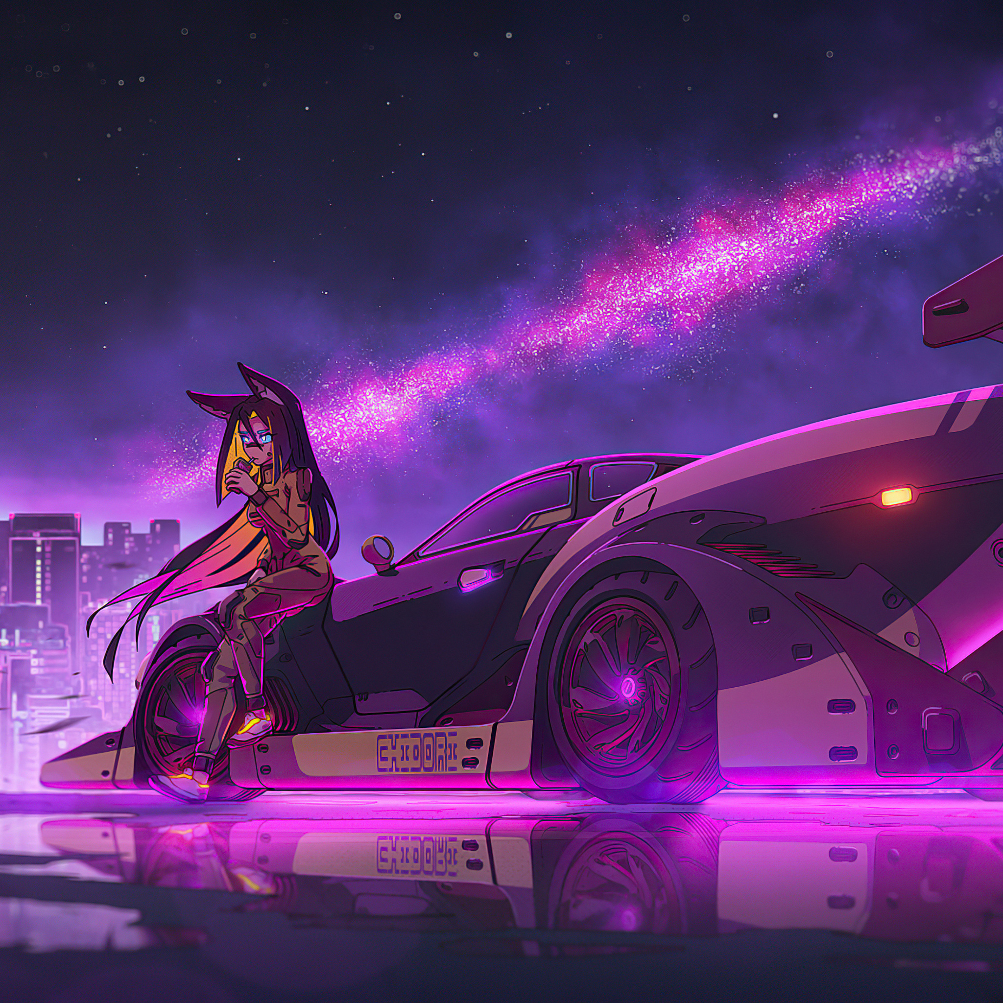 Download 1920x1080 Anime Cyberpunk Girl Wallpaper