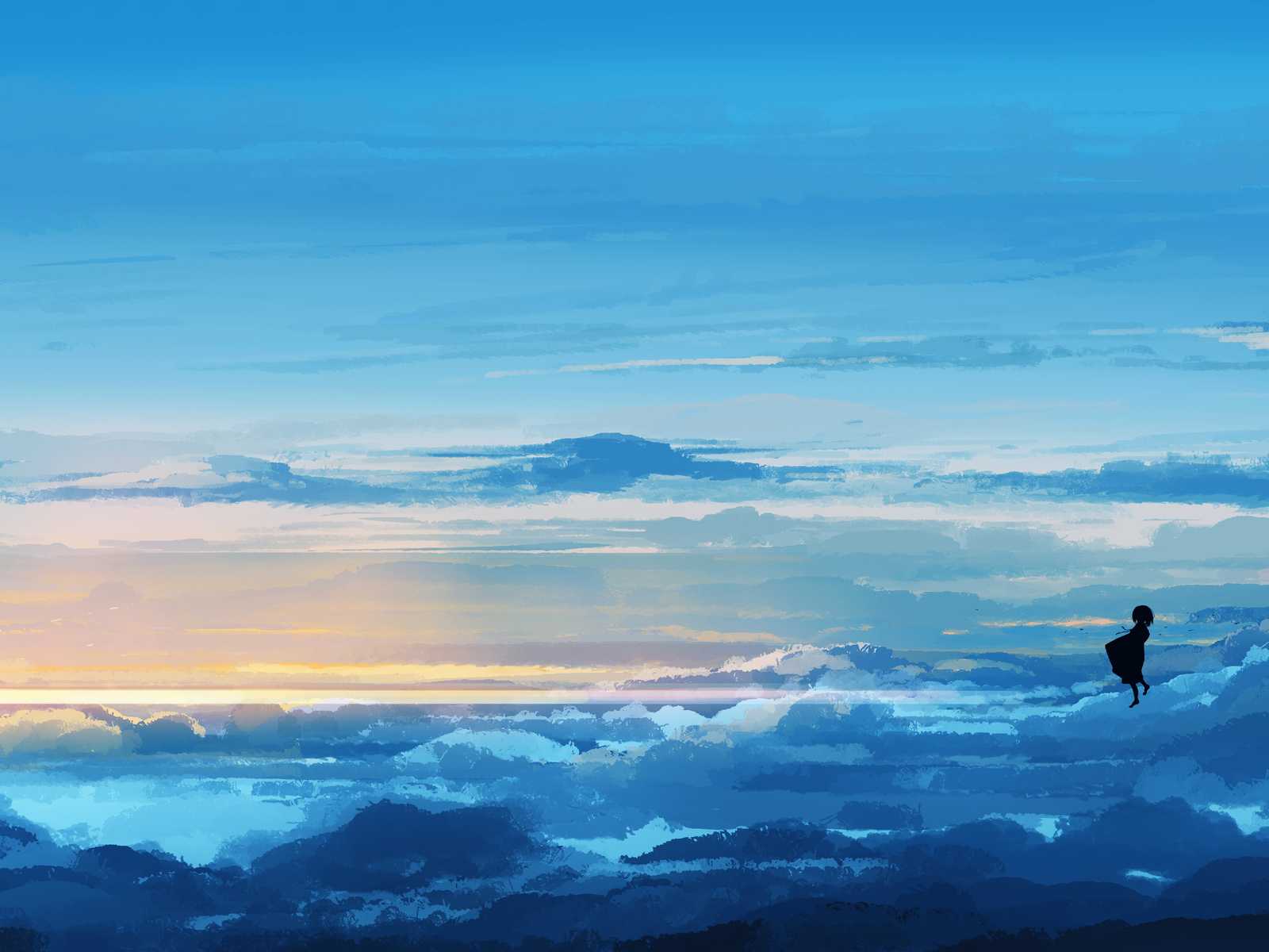 1600x1200 Anime Girl Floating In Sky 5k Wallpaper,1600x1200 Resolution ...