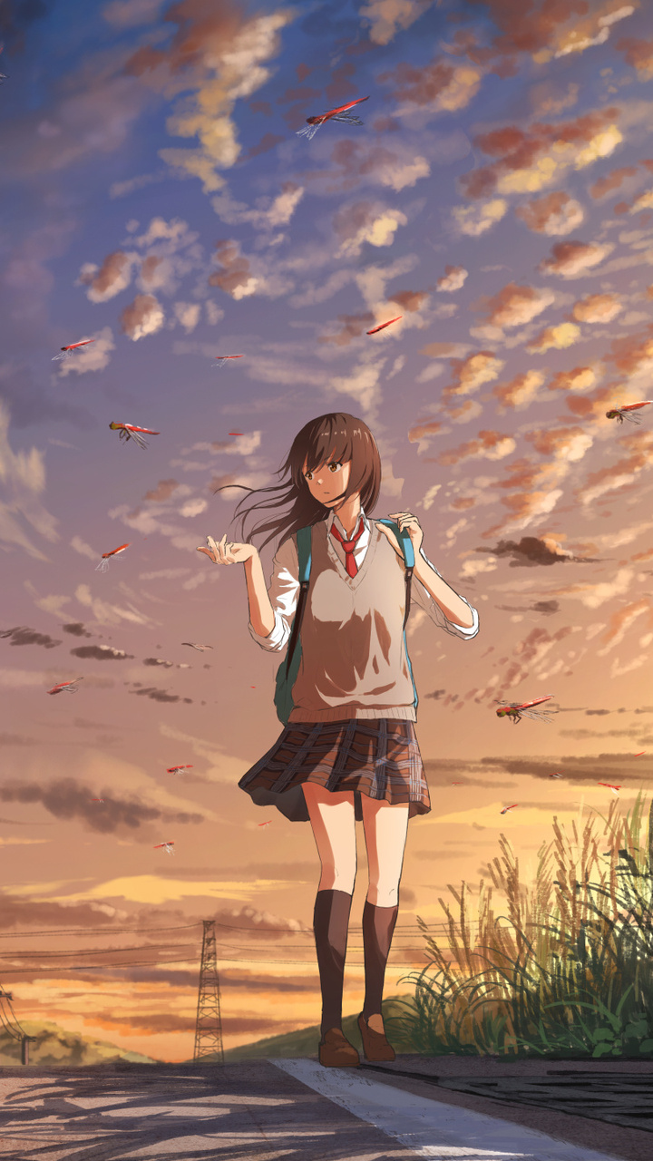 720x1280 Anime Girl Going To School Moto G,X Xperia Z1,Z3 Compact ...