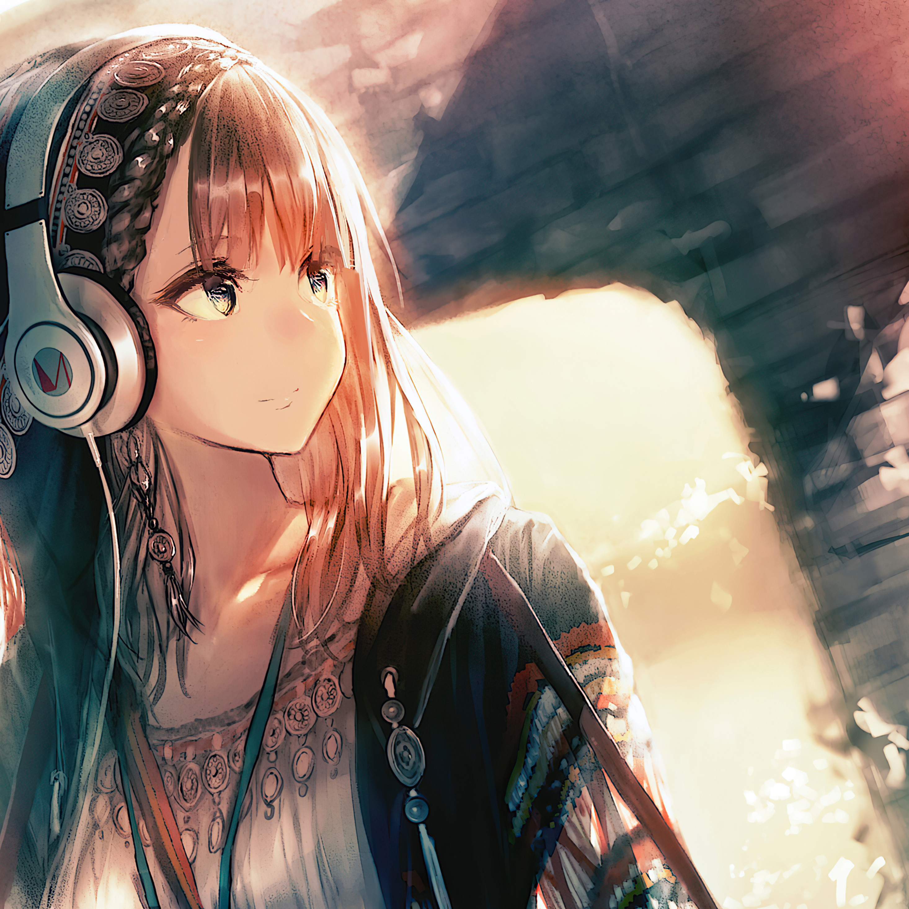 2932x2932 Anime Girl Headphones Looking Away 4k Ipad Pro Retina Display HD  4k Wallpapers, Images, Backgrounds, Photos and Pictures