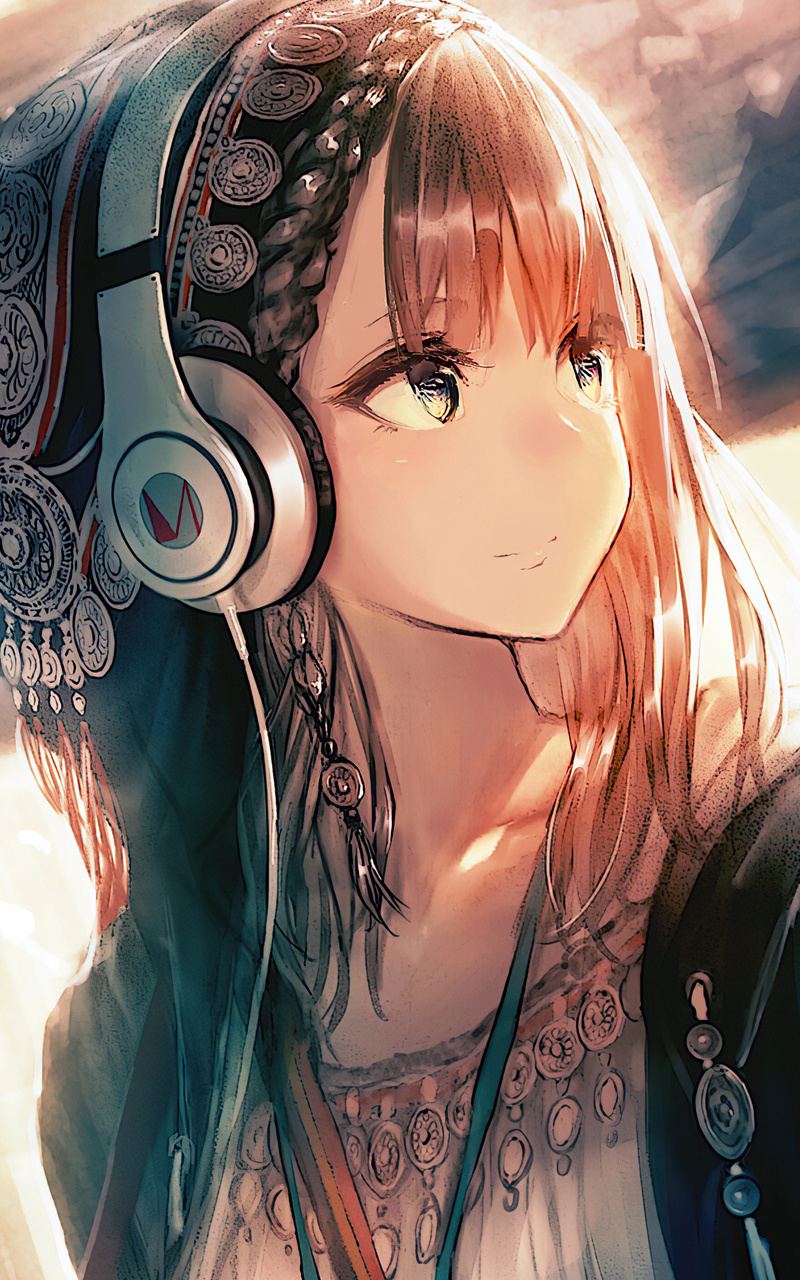 800x1280 Anime Girl Headphones Looking Away 4k Nexus 7,Samsung Galaxy Tab  10,Note Android Tablets HD 4k Wallpapers, Images, Backgrounds, Photos and  Pictures