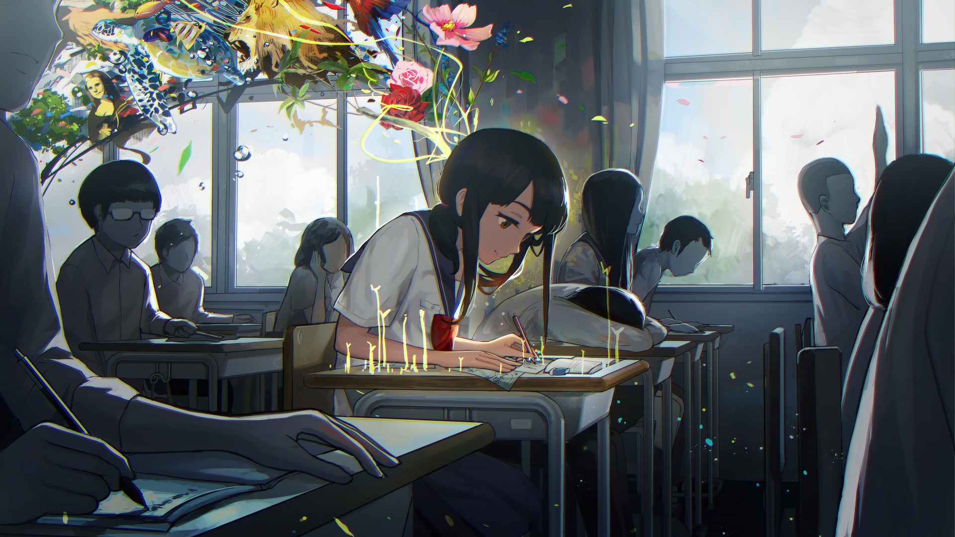 1920x1080 Anime Girl In Art Class Laptop Full HD 1080P ,HD 4k ...