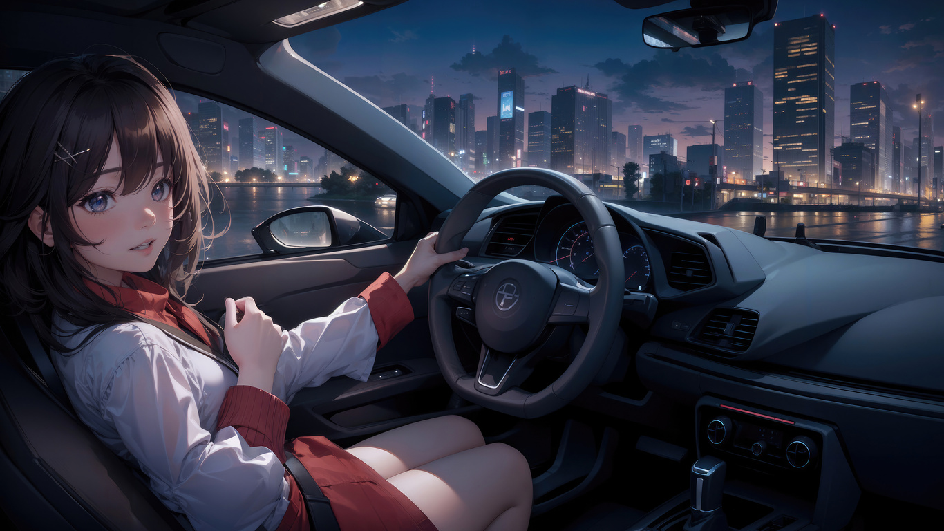 1366x768 Anime Girl In Car 5k Laptop HD ,HD 4k Wallpapers,Images ...