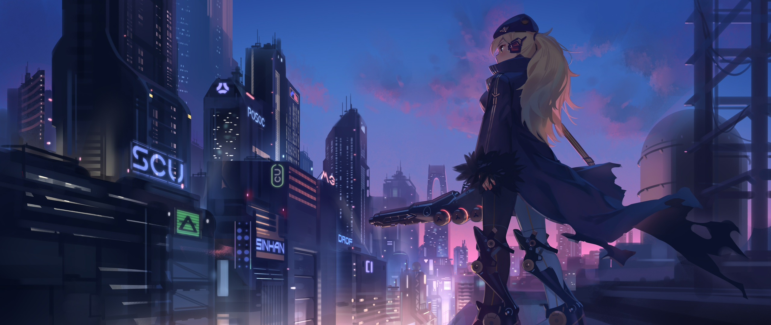 2560x1080 Anime Girl In City 4k 2560x1080 Resolution Hd 4k Wallpapers Images Backgrounds Photos And Pictures