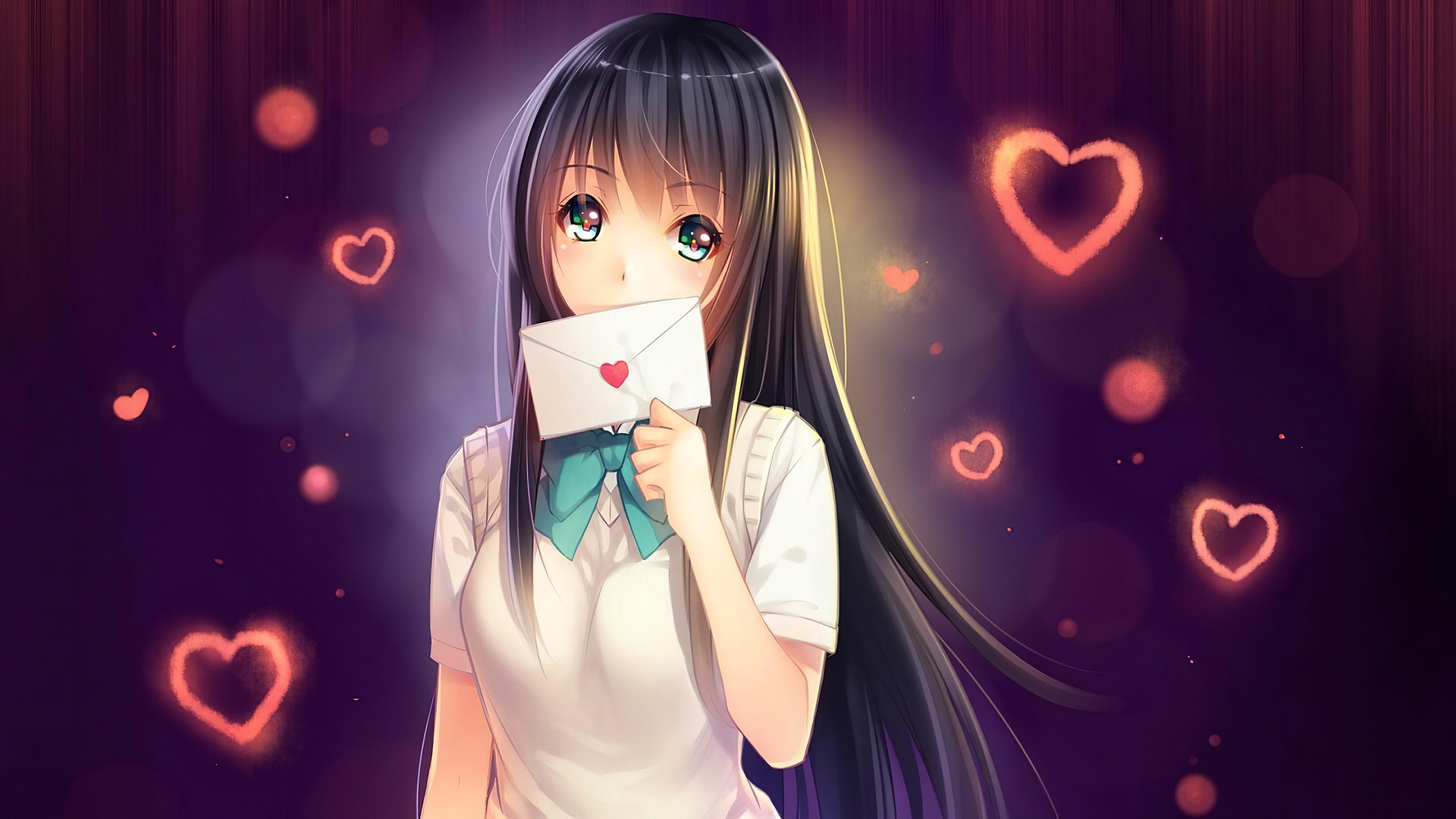 1920x1080 Anime Girl In Love With Love Letter Laptop Full HD 1080P HD