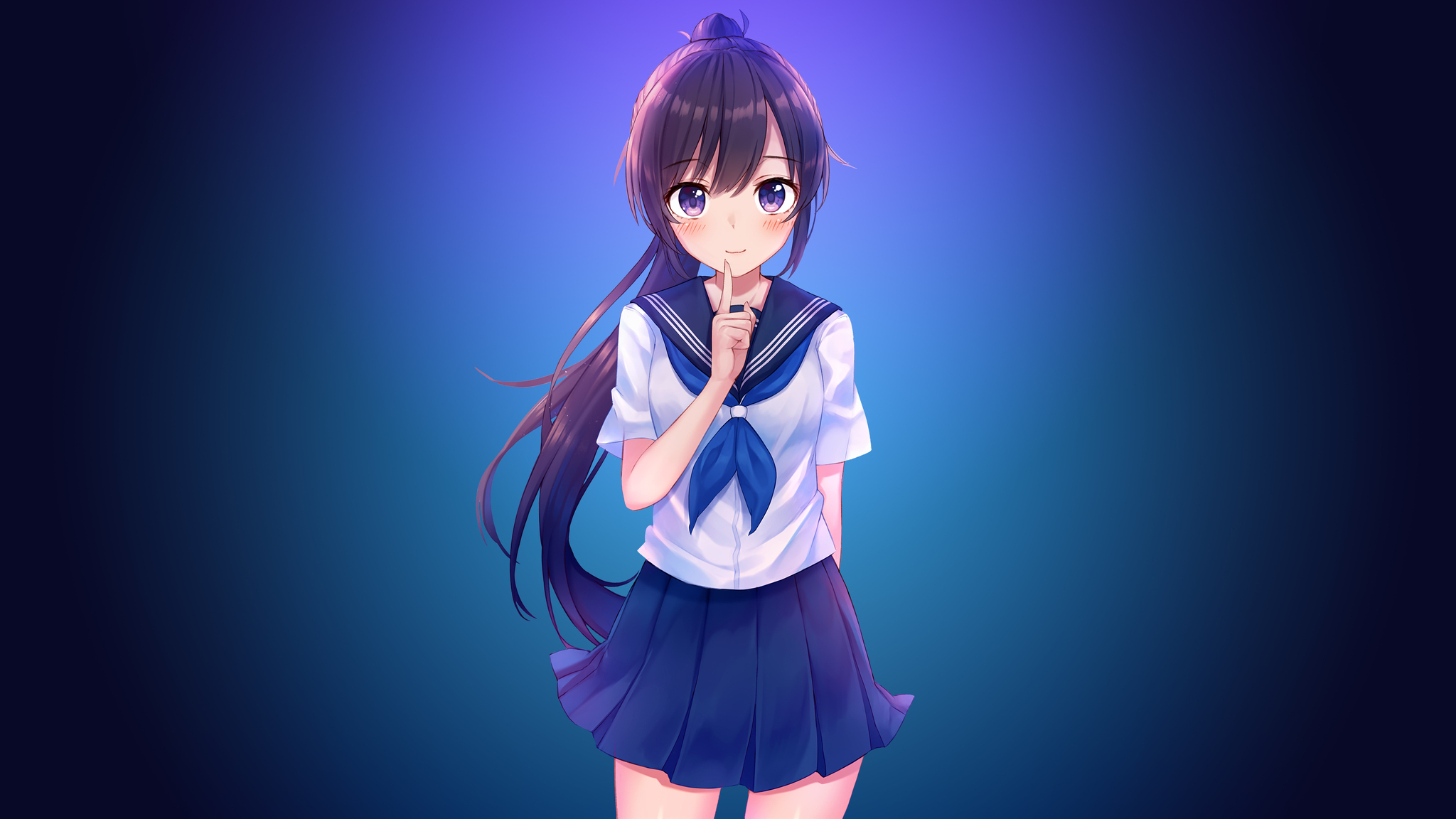 2048x1152 Anime Girl In School Uniform 4k 2048x1152 Resolution Hd