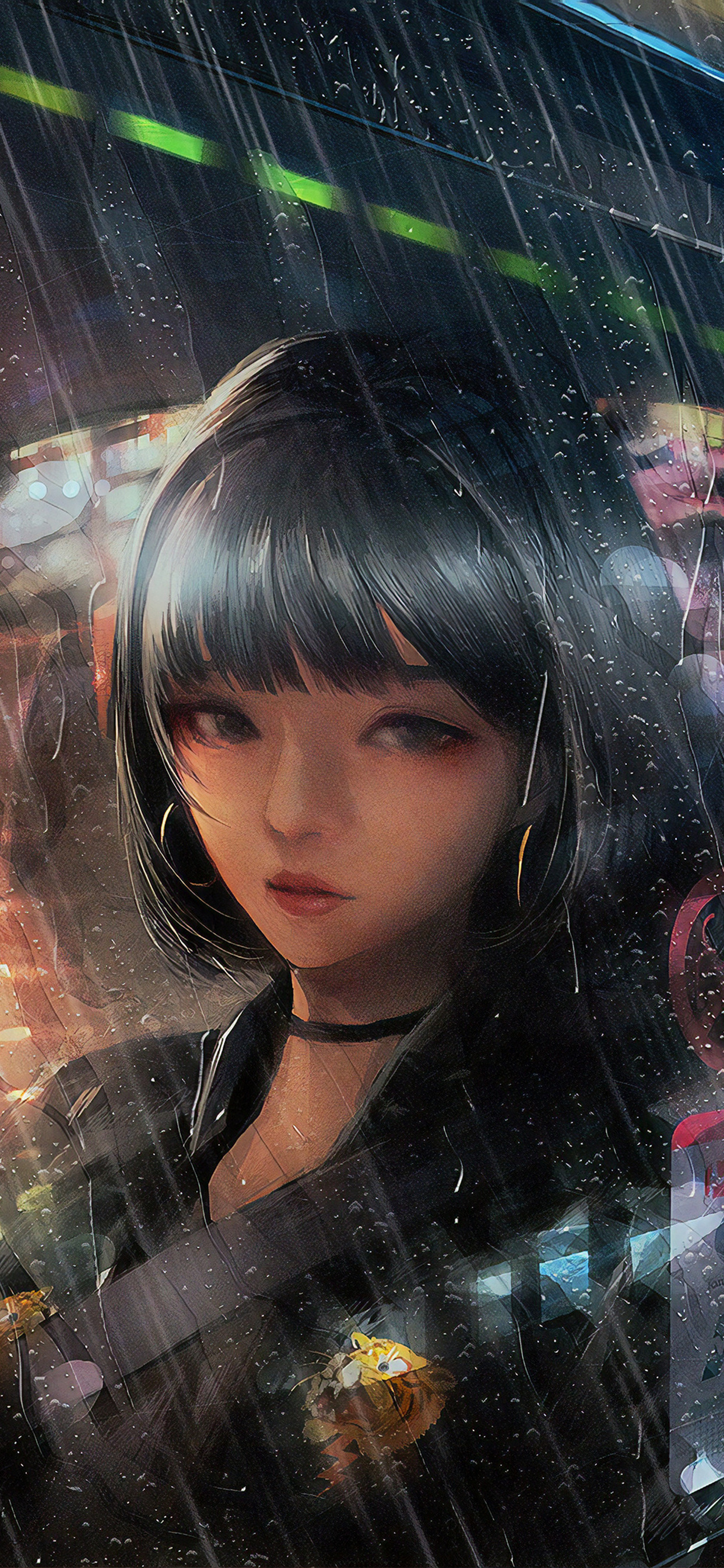 1242x2688 Anime Girl In Taxi Raining 4k Iphone Xs Max Hd 4k Wallpapers