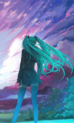 240x400 Anime Girl Long Hair Cold Winds 4k Acer E100,Huawei,Galaxy S ...