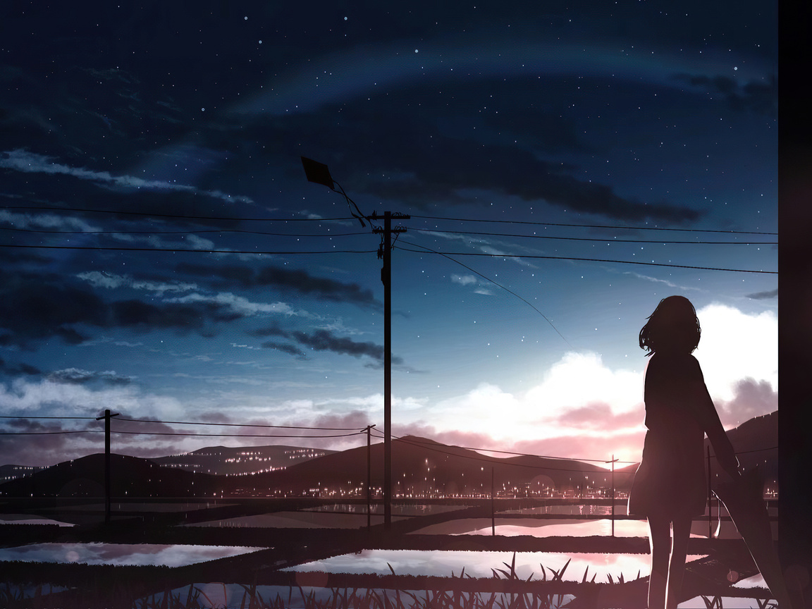 1152x864 Anime Girl Moescape Alone Standing 4k Wallpaper,1152x864 