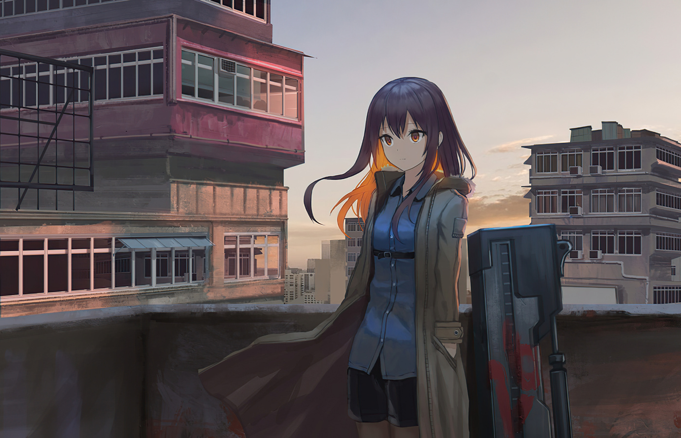 1400x900 Anime Girl On Rooftop Wallpaper,1400x900 Resolution HD 4k ...